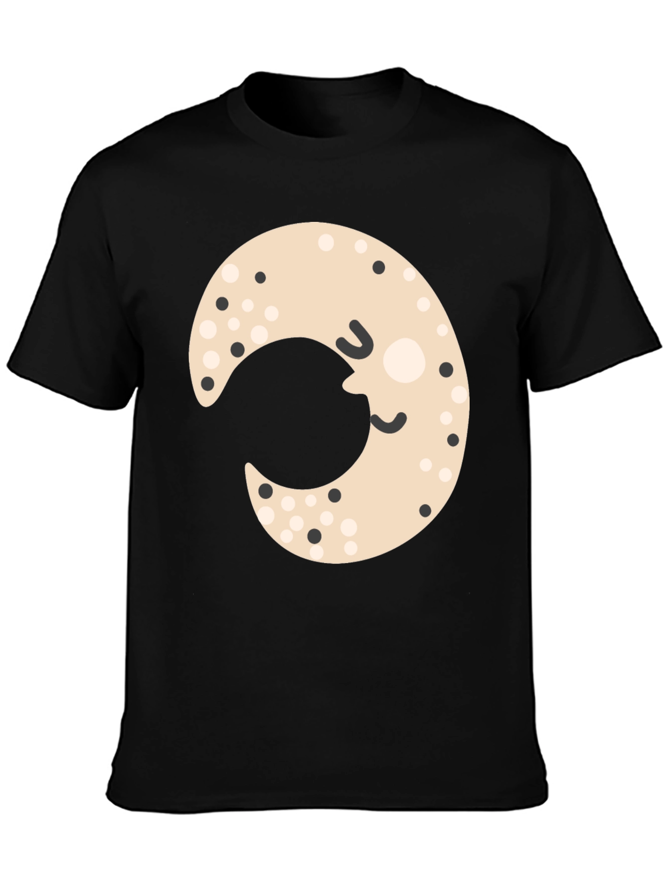 Cute Moon Graphic Tee - Black Unisex Shirt