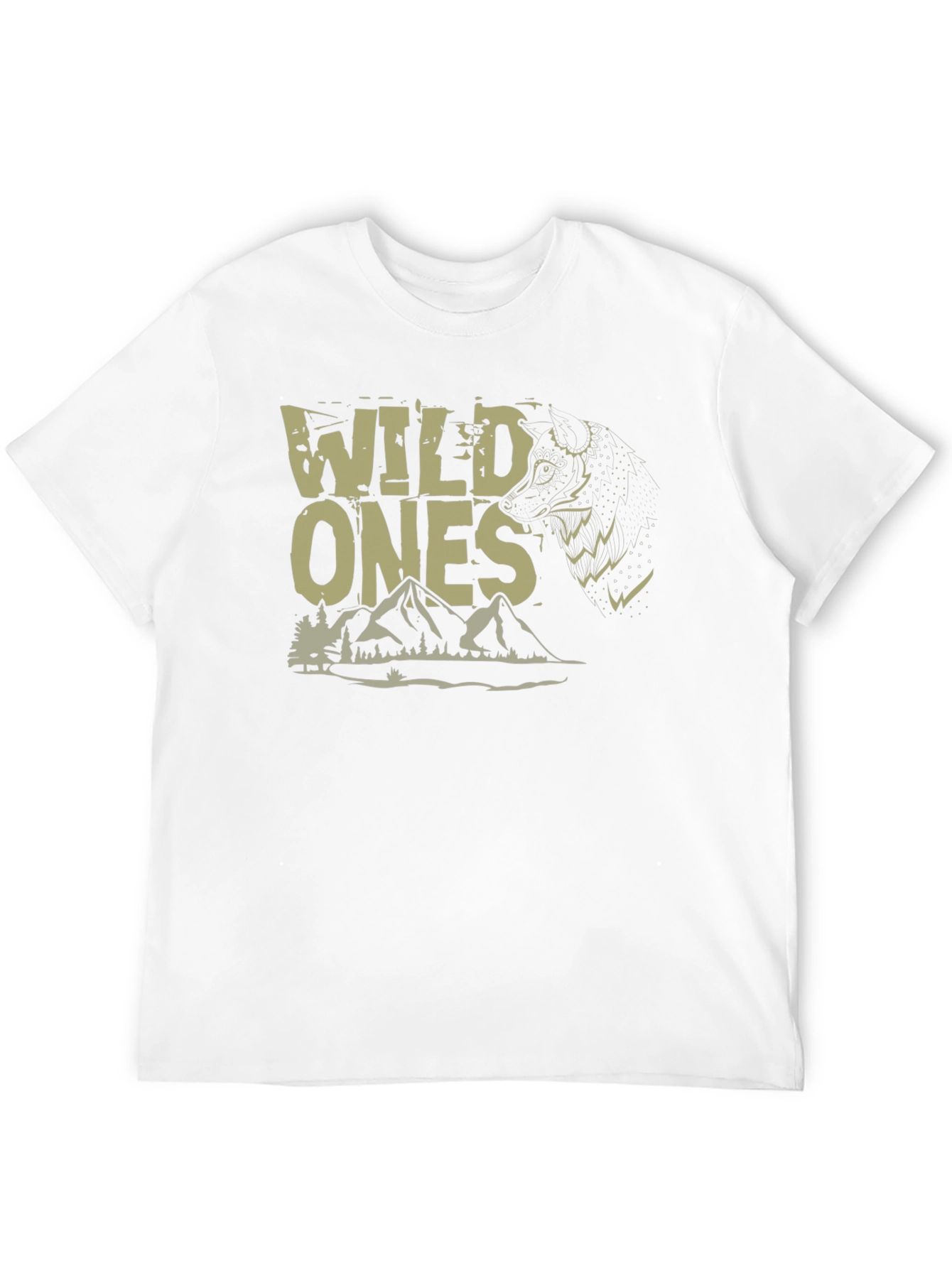 Wild Ones Graphic Tee - Nature Wolf Design