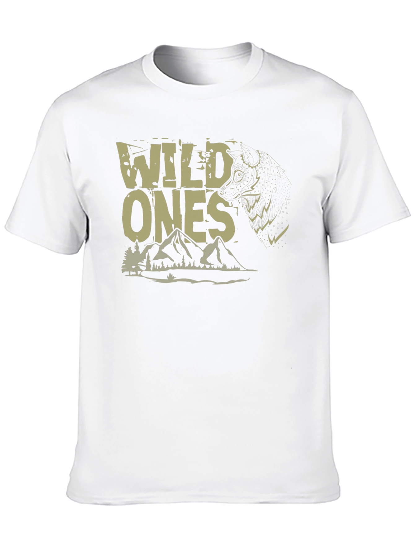 Wild Ones Graphic Tee - Nature Wolf Design