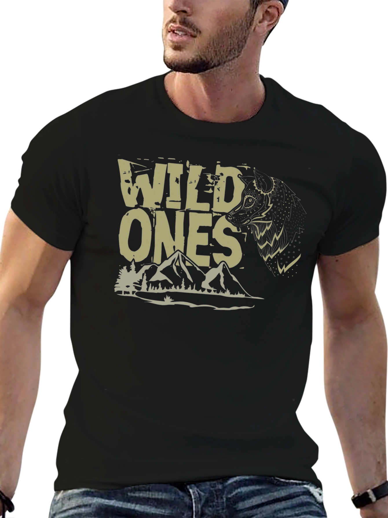 Wild Ones Graphic Tee - Nature Wolf Design