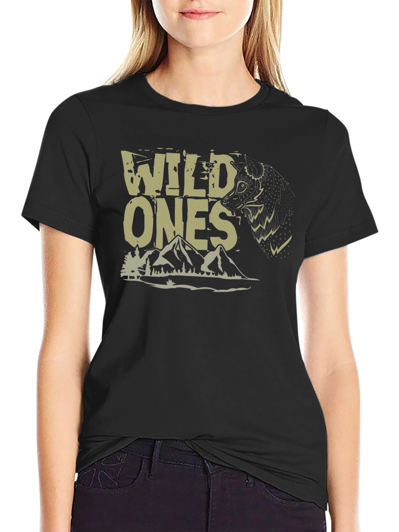 Wild Ones Graphic Tee - Nature Wolf Design