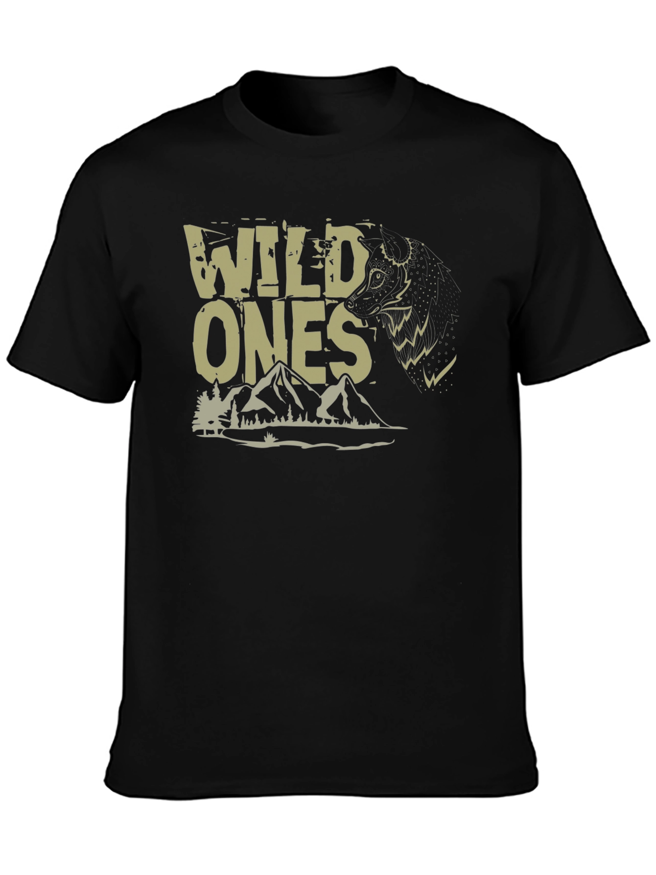 Wild Ones Graphic Tee - Nature Wolf Design