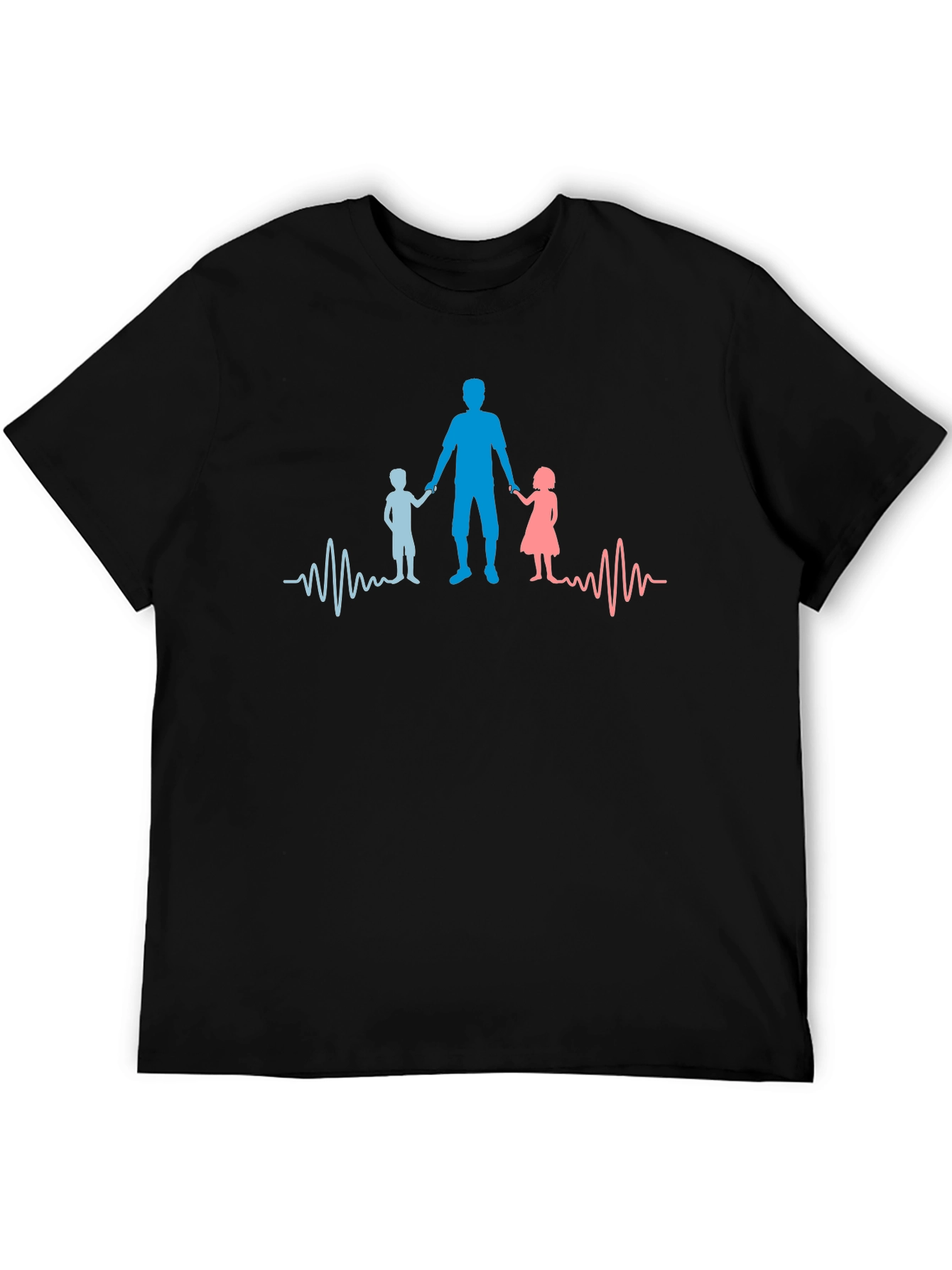 Dad & Kids Heartbeat Graphic Tee