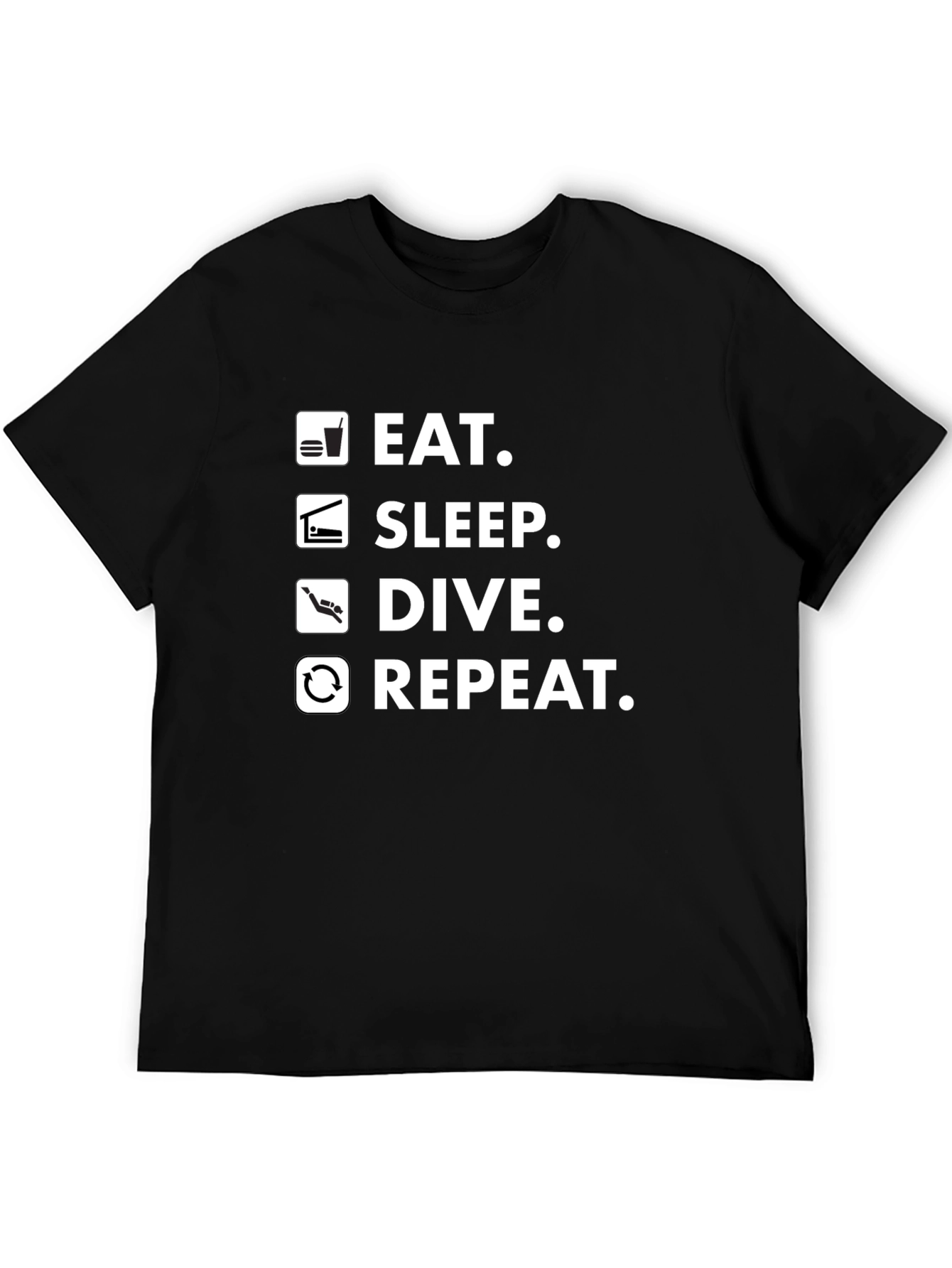 Eat Sleep Dive Repeat Black T-Shirt