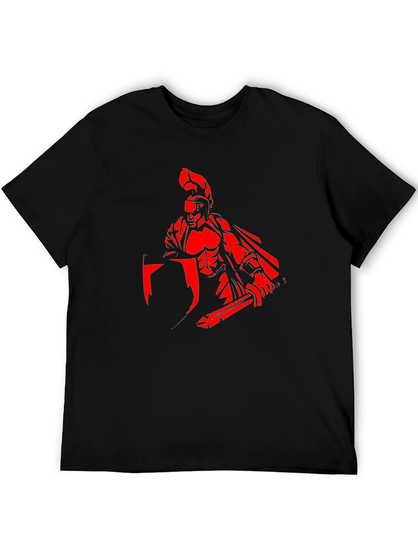 Spartan Warrior Graphic T-Shirt - Black