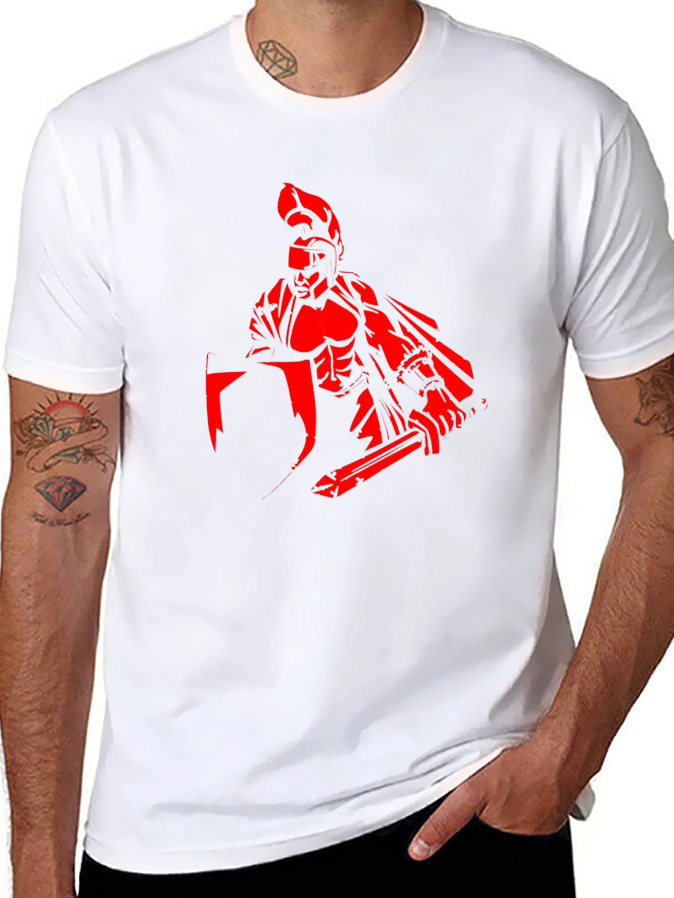 Spartan Warrior Graphic T-Shirt - Black