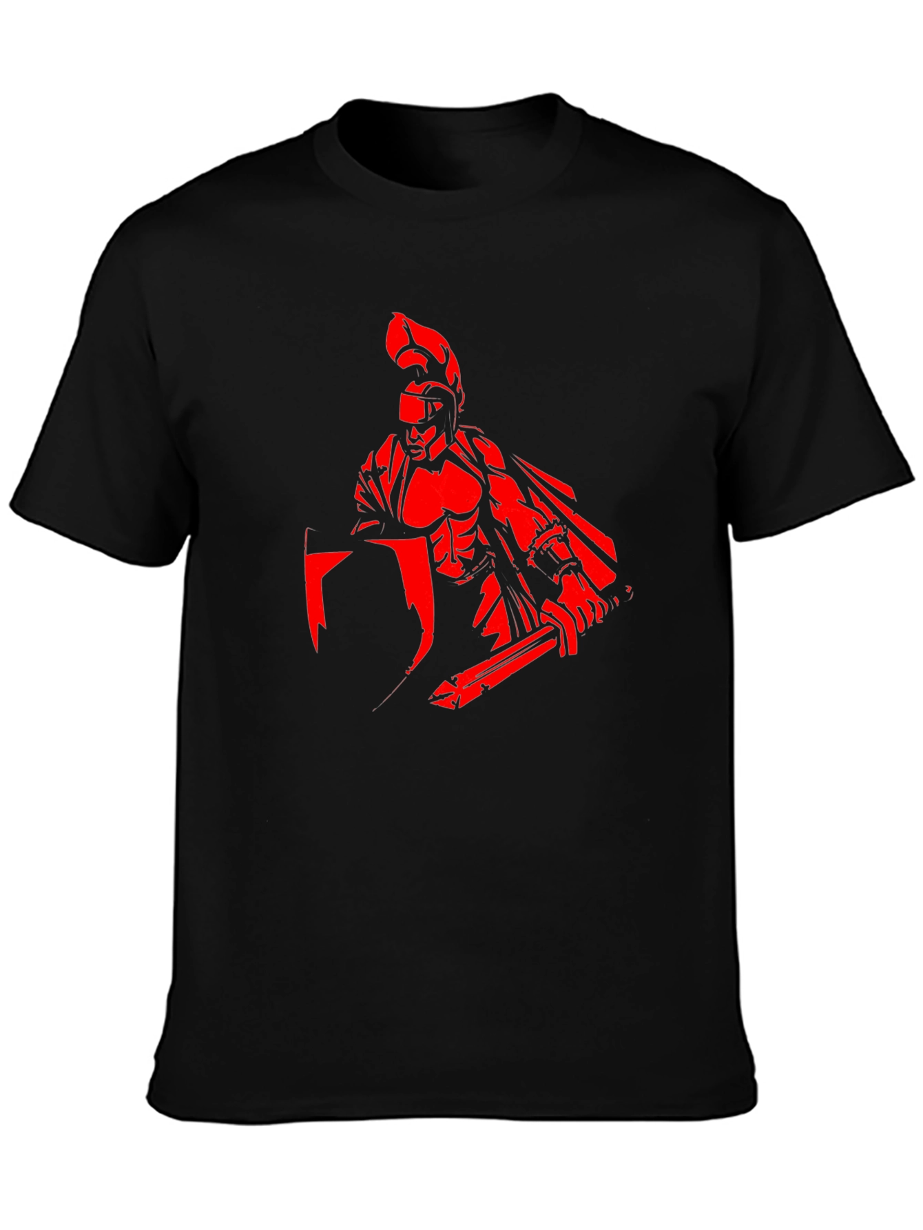 Spartan Warrior Graphic T-Shirt - Black