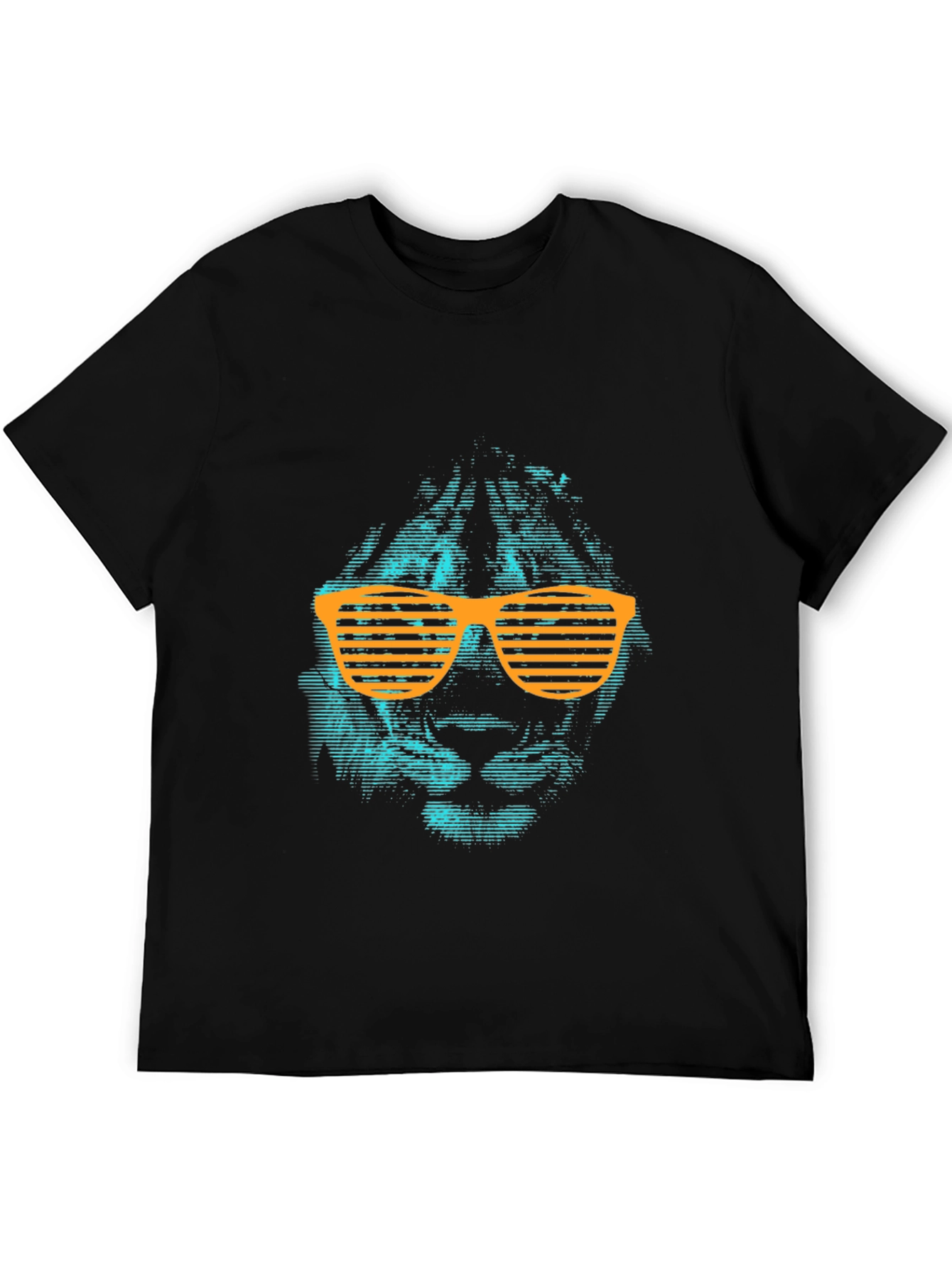 Cool Lion Graphic Tee with Orange Shutter Shades