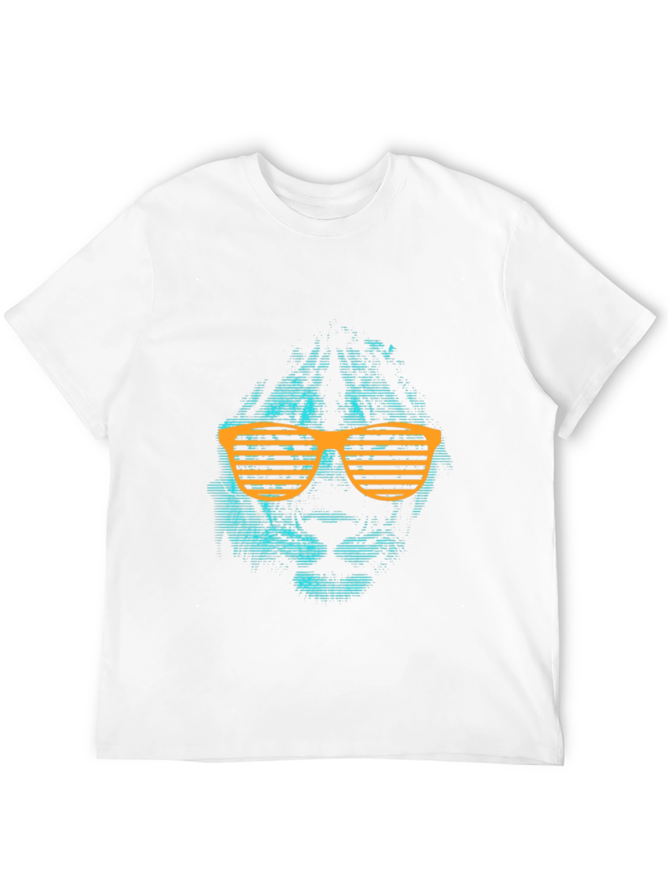 Cool Lion Graphic Tee with Orange Shutter Shades