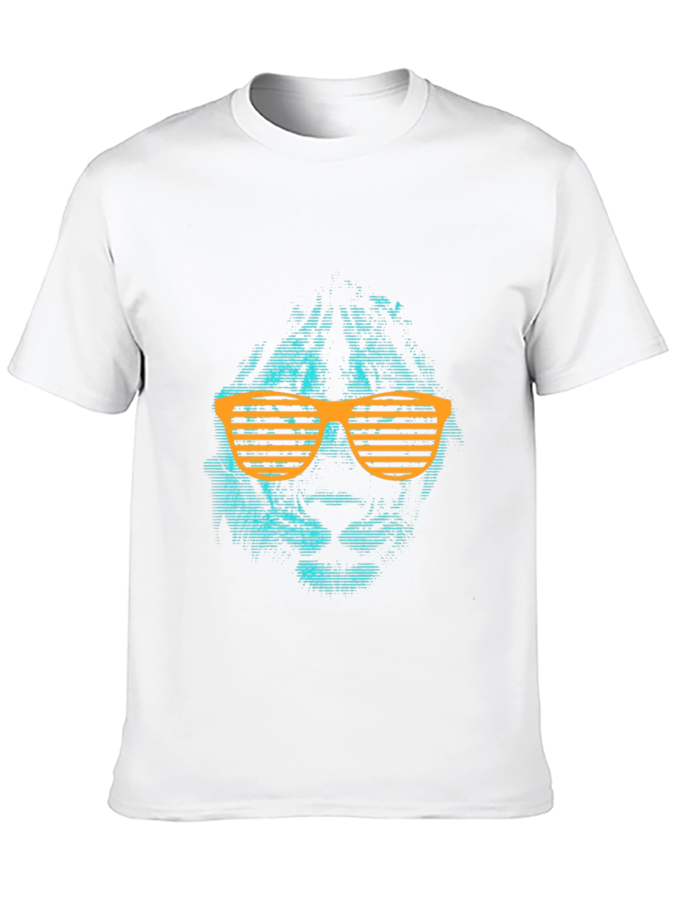 Cool Lion Graphic Tee with Orange Shutter Shades