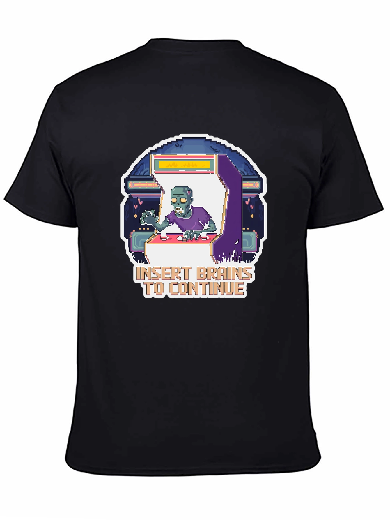 Insert Brains T-Shirt - Zombie Arcade Game