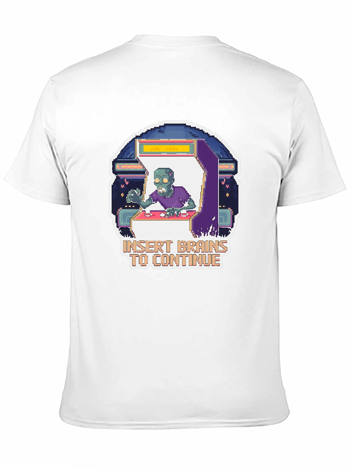 Insert Brains T-Shirt - Zombie Arcade Game