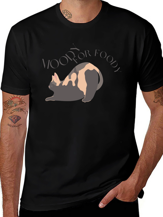 Humorous Woof For Foody Cat Lover Tee