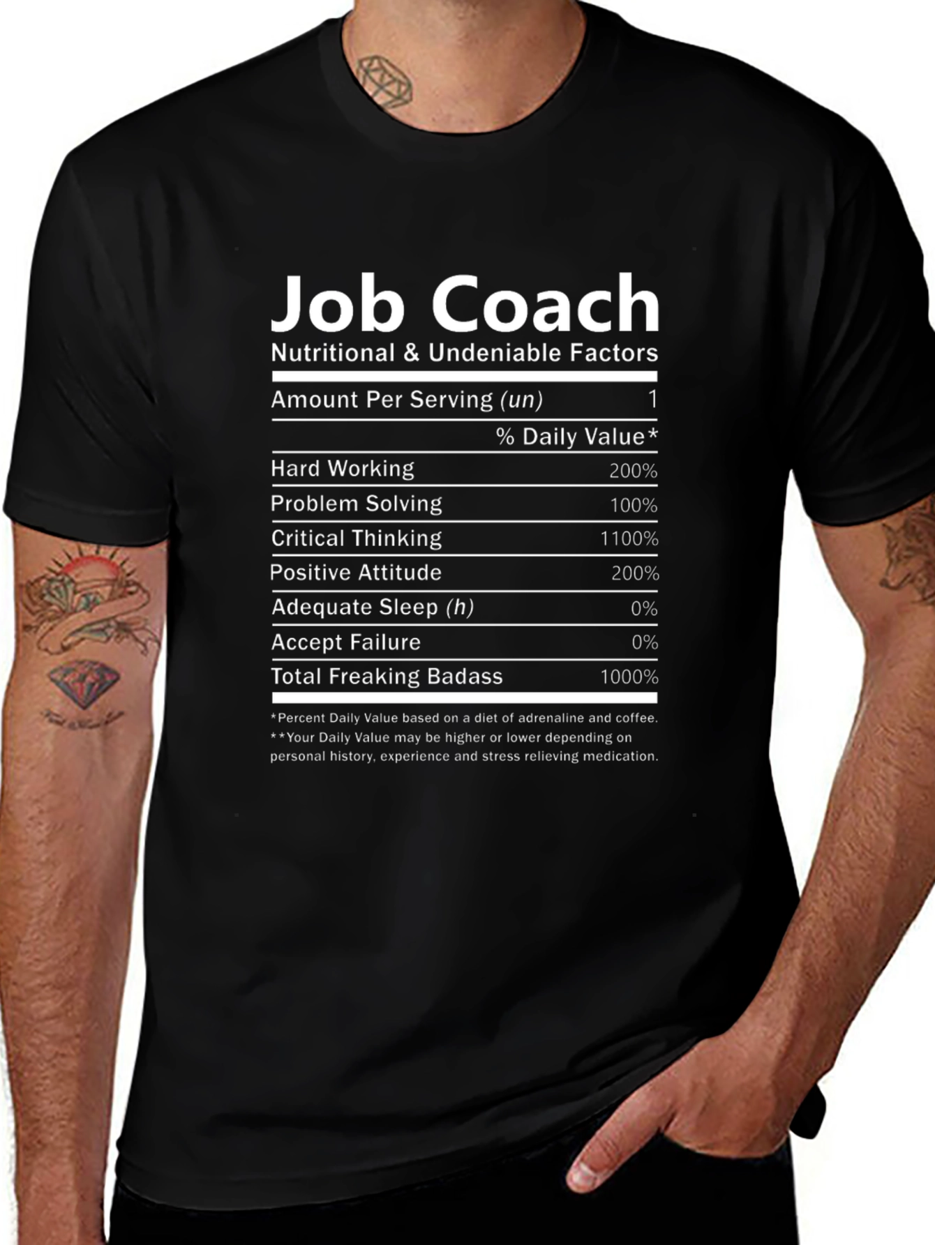 Job Coach T-Shirt: Nutritional Facts