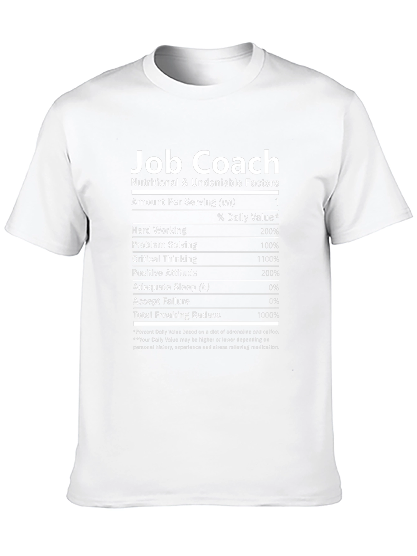 Job Coach T-Shirt: Nutritional Facts