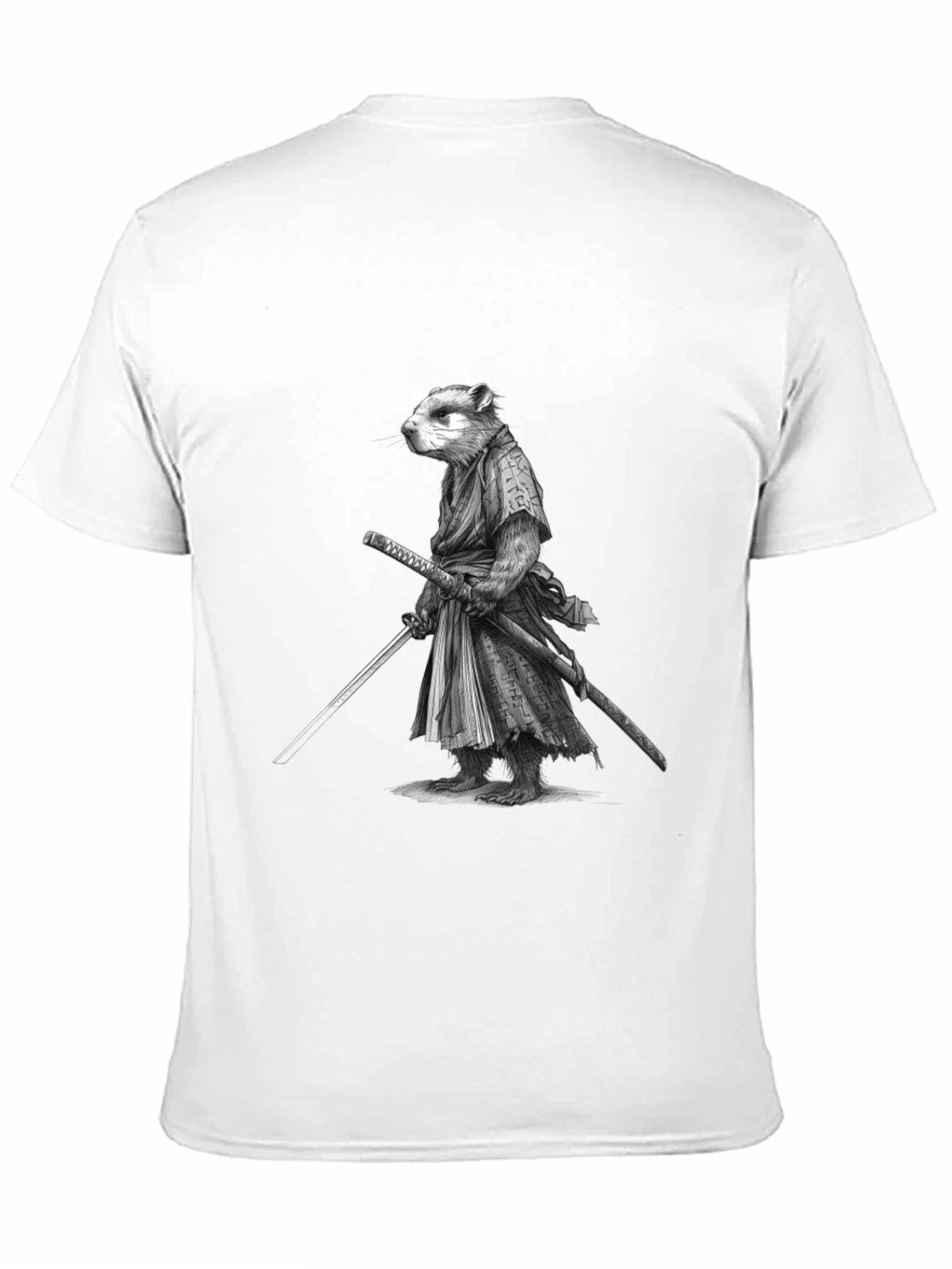Samurai Marmot Graphic Tee - Black Cotton T-Shirt