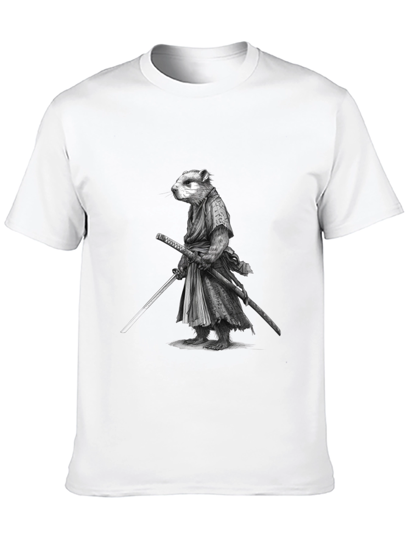Samurai Marmot Graphic Tee - Black Cotton T-Shirt