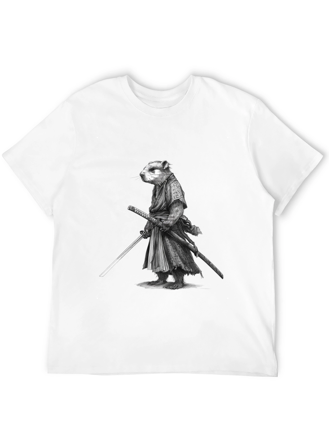 Samurai Marmot Graphic Tee - Black Cotton T-Shirt