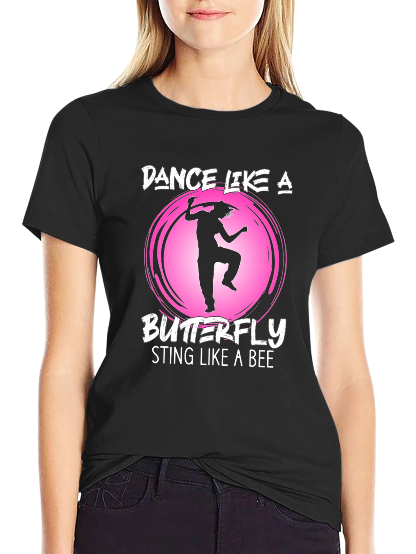 Dance Like a Butterfly Graphic T-Shirt - Black