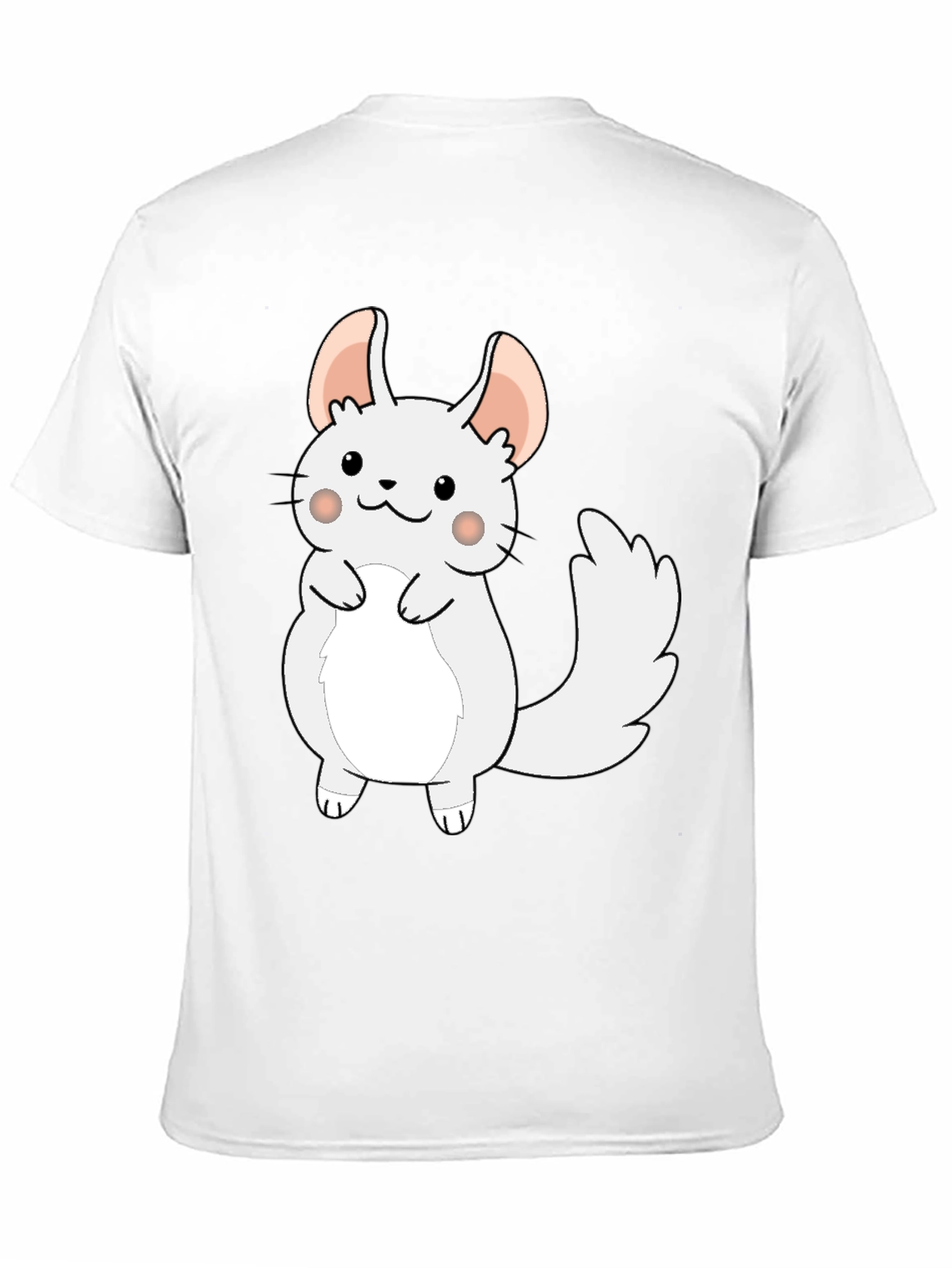 Cute Cartoon Chinchilla Graphic Tee - Black