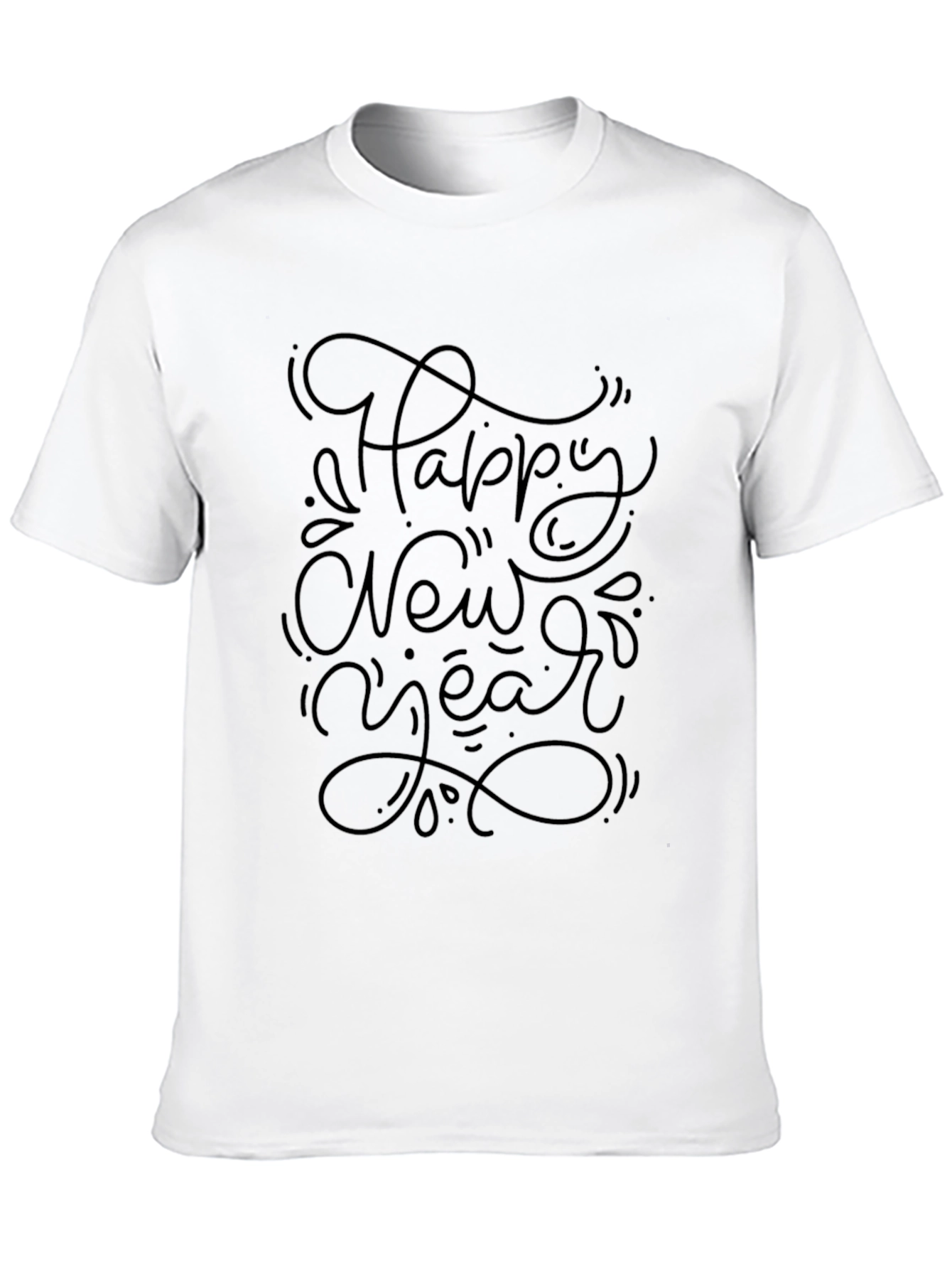 Happy New Year Graphic Black Tee