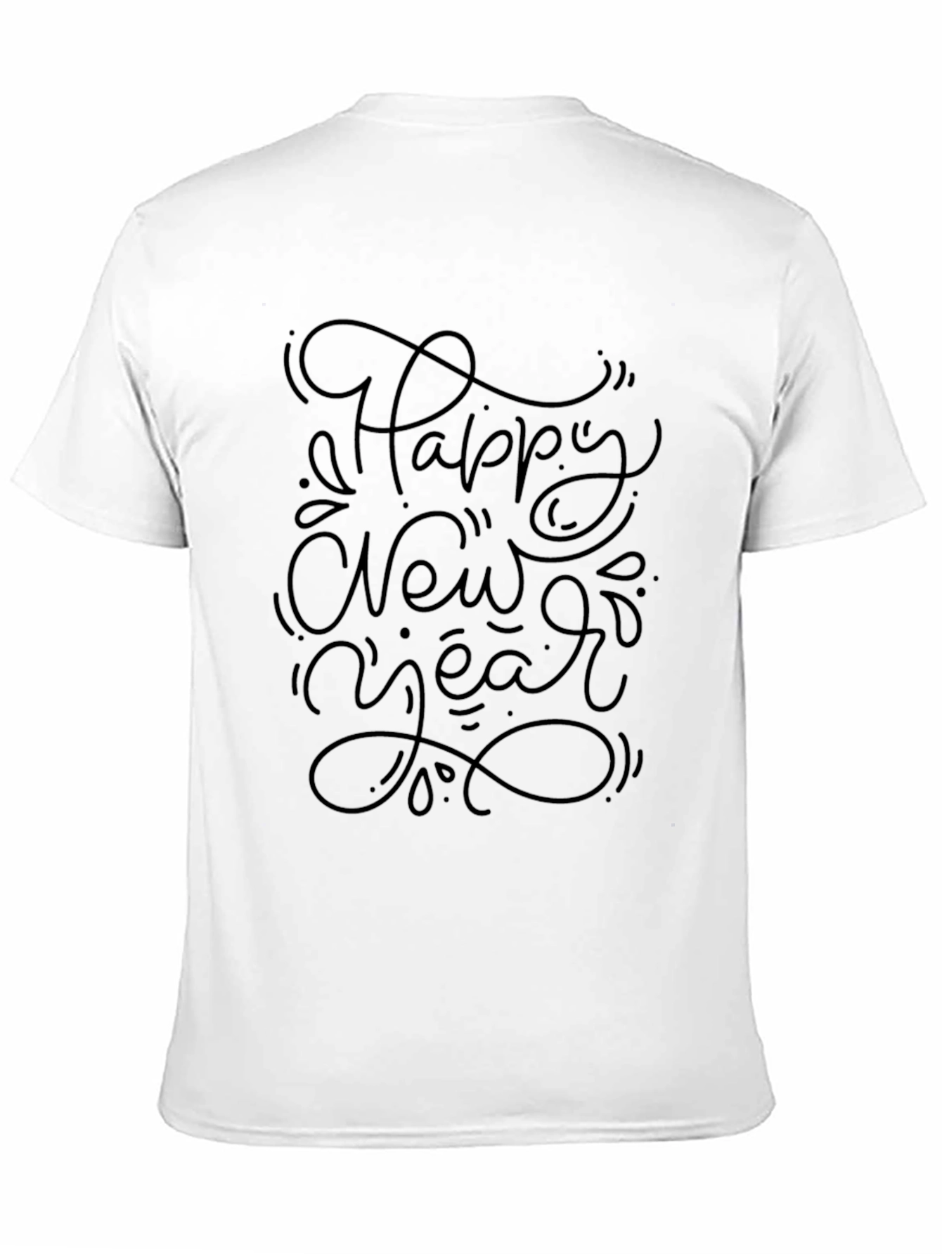 Happy New Year Graphic Black Tee