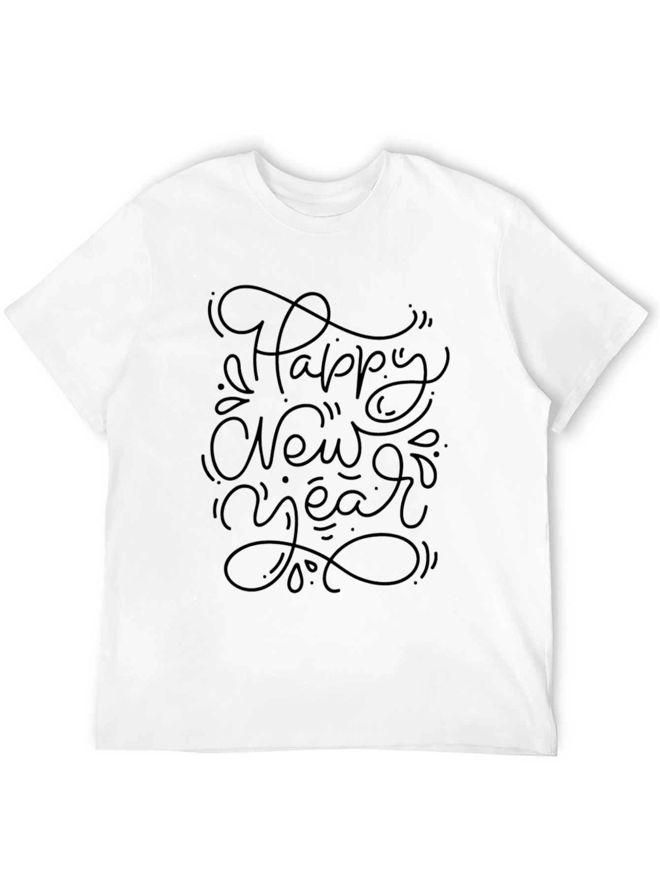 Happy New Year Graphic Black Tee