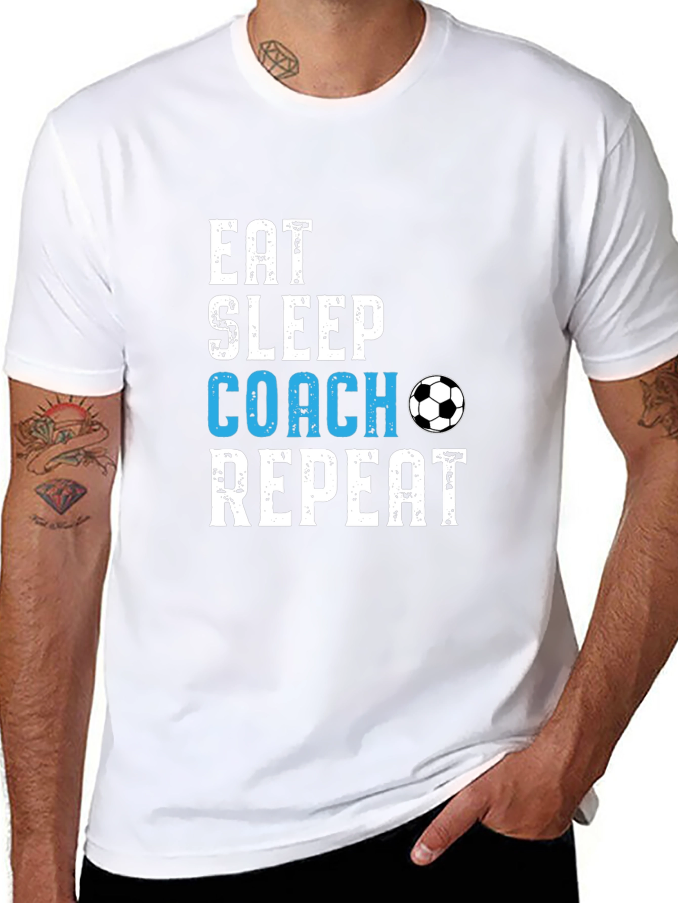 Eat Sleep Coach Repeat Soccer T-Shirt