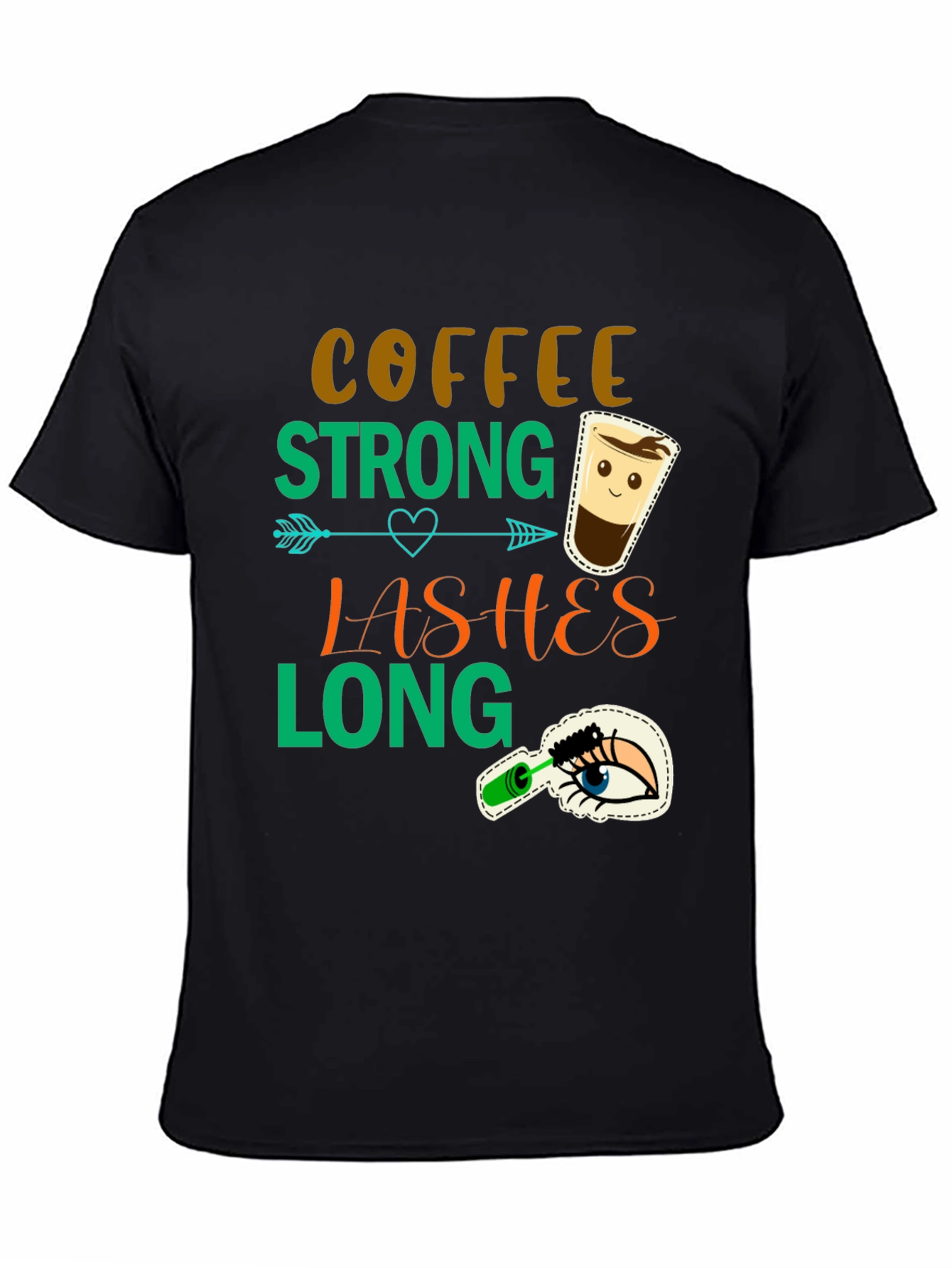 Coffee Strong Lashes Long Graphic Tee