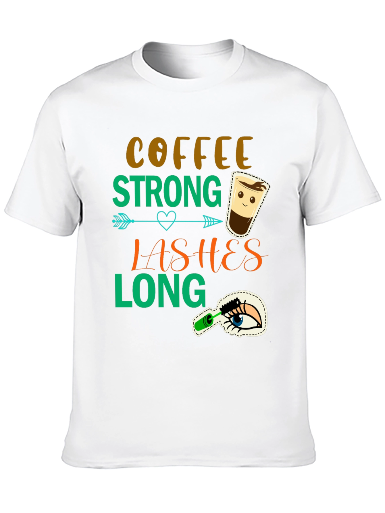 Coffee Strong Lashes Long Graphic Tee