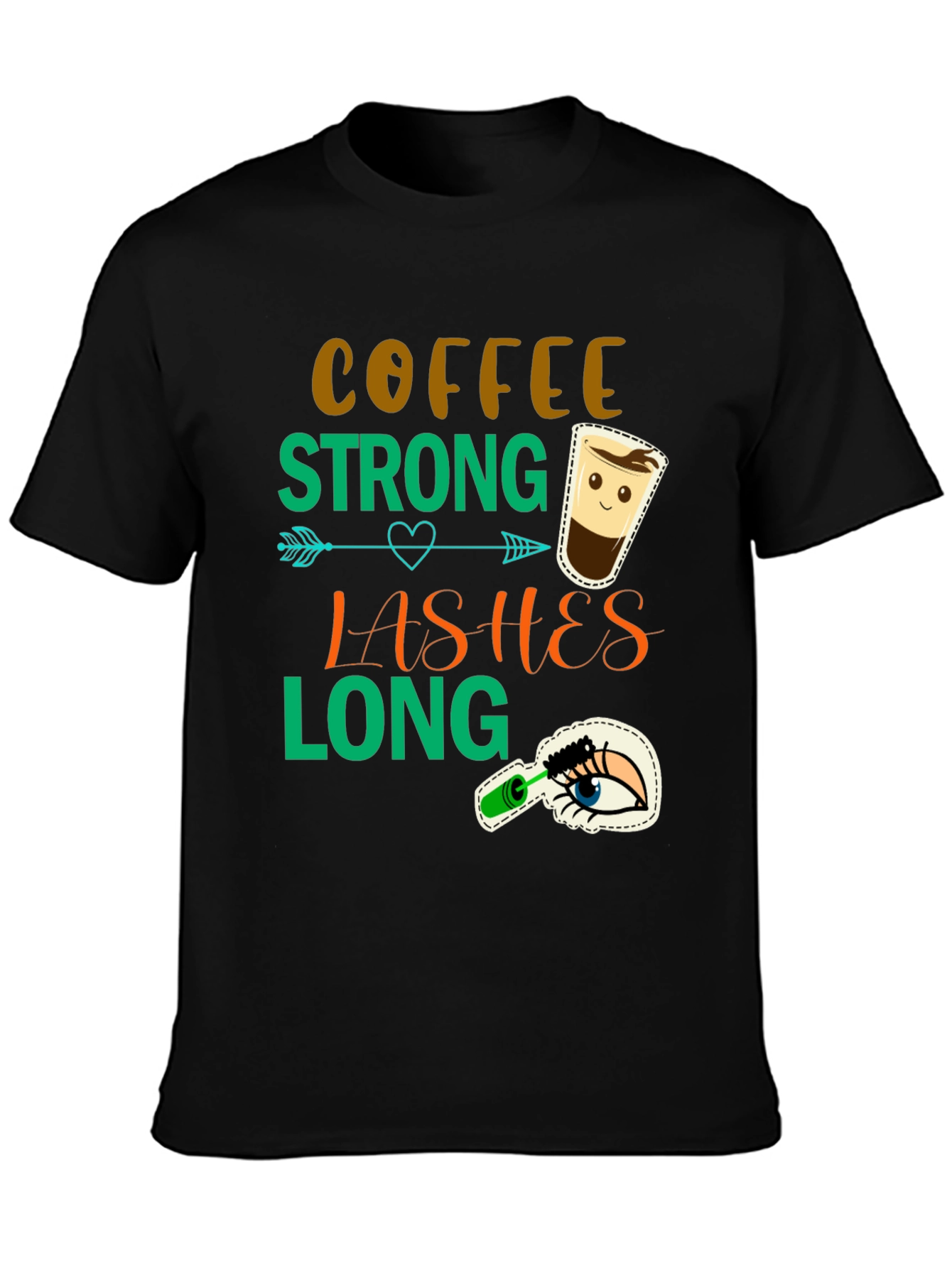 Coffee Strong Lashes Long Graphic Tee