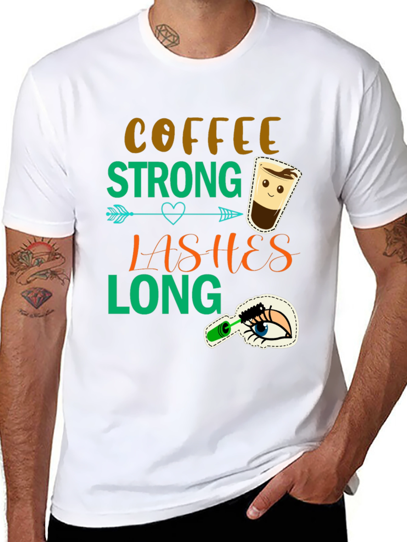 Coffee Strong Lashes Long Graphic Tee