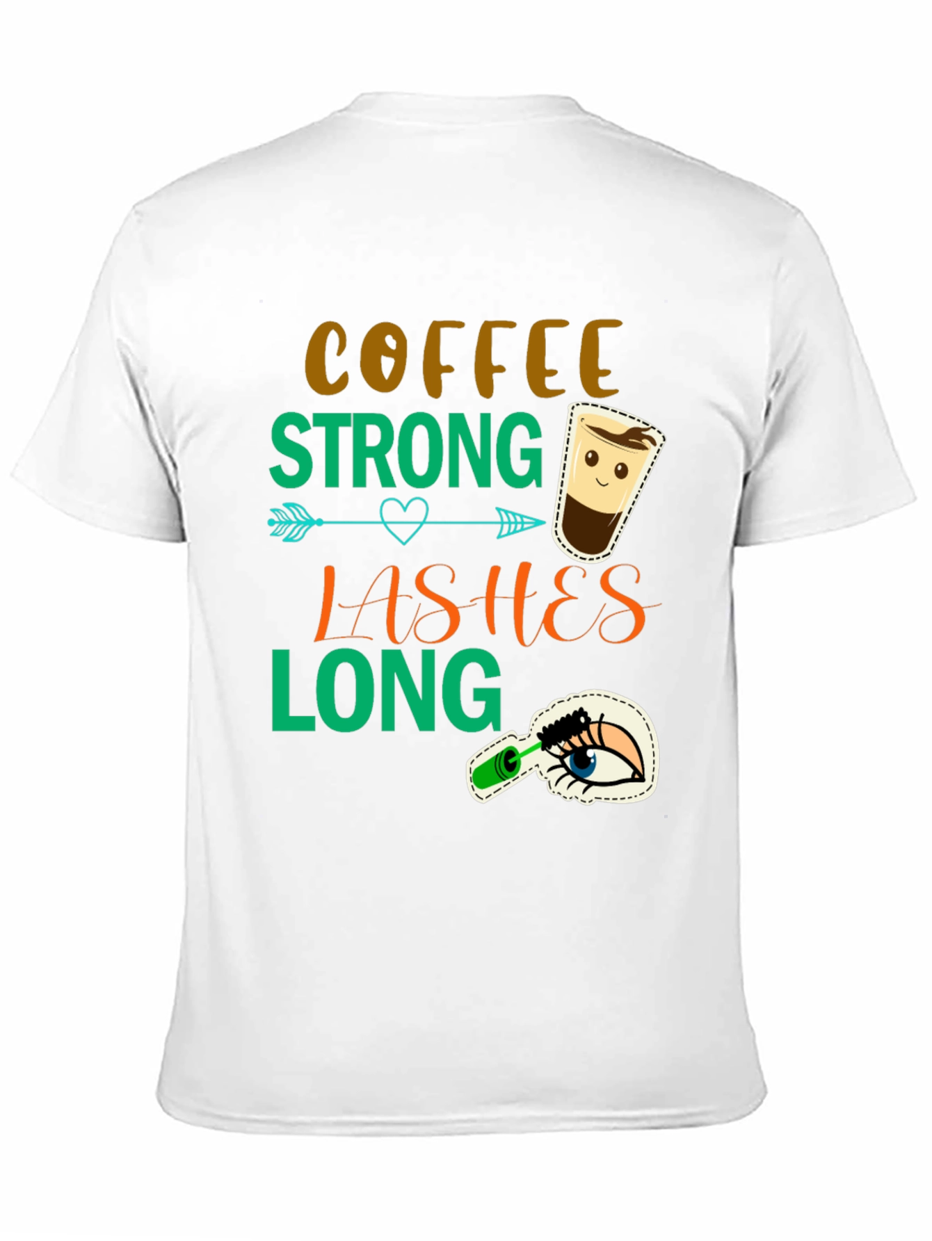Coffee Strong Lashes Long Graphic Tee