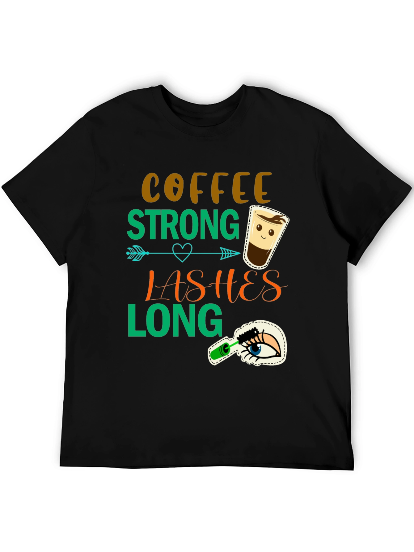 Coffee Strong Lashes Long Graphic Tee