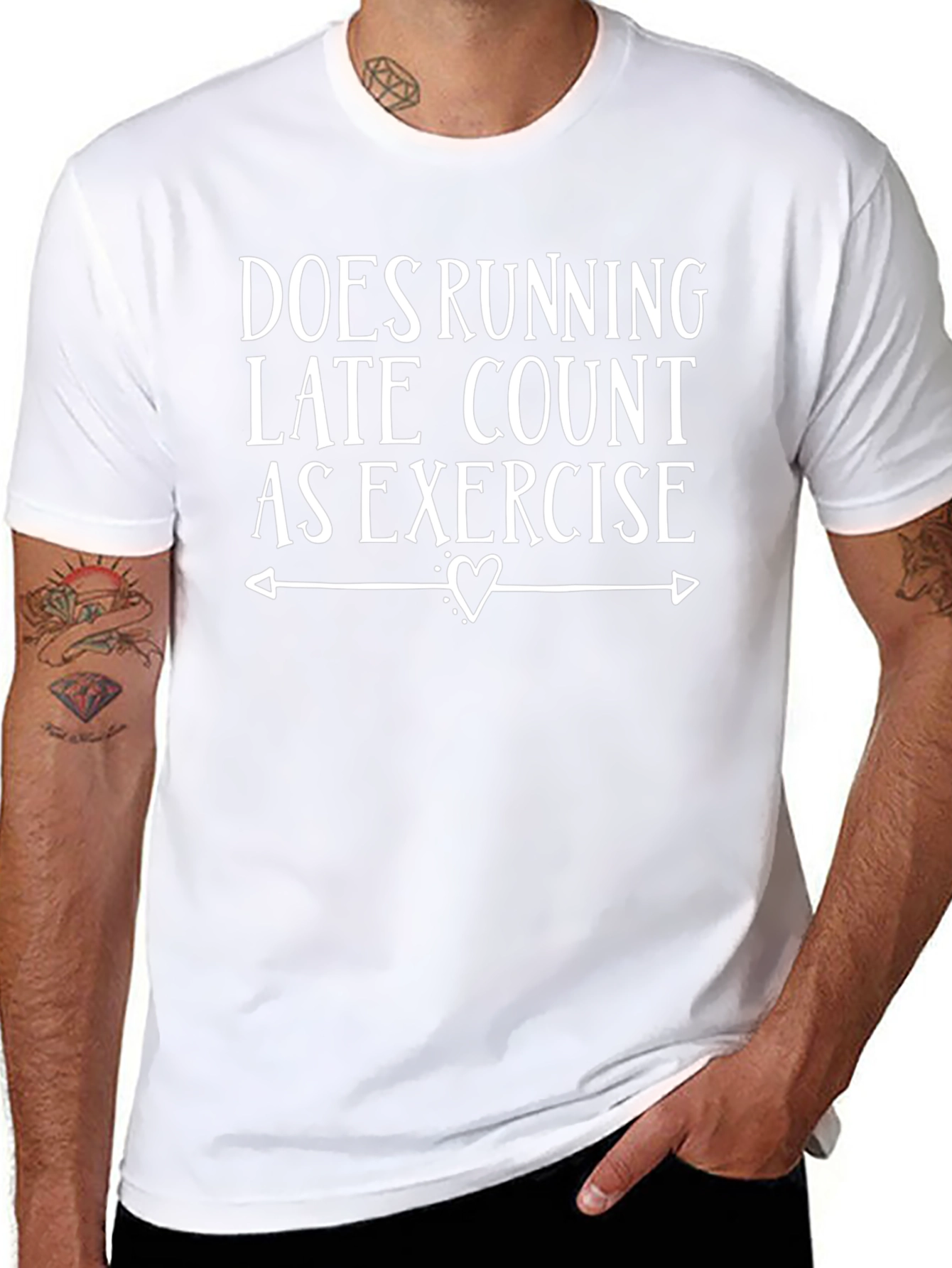 Funny Running Late Exercise Graphic T-Shirt
