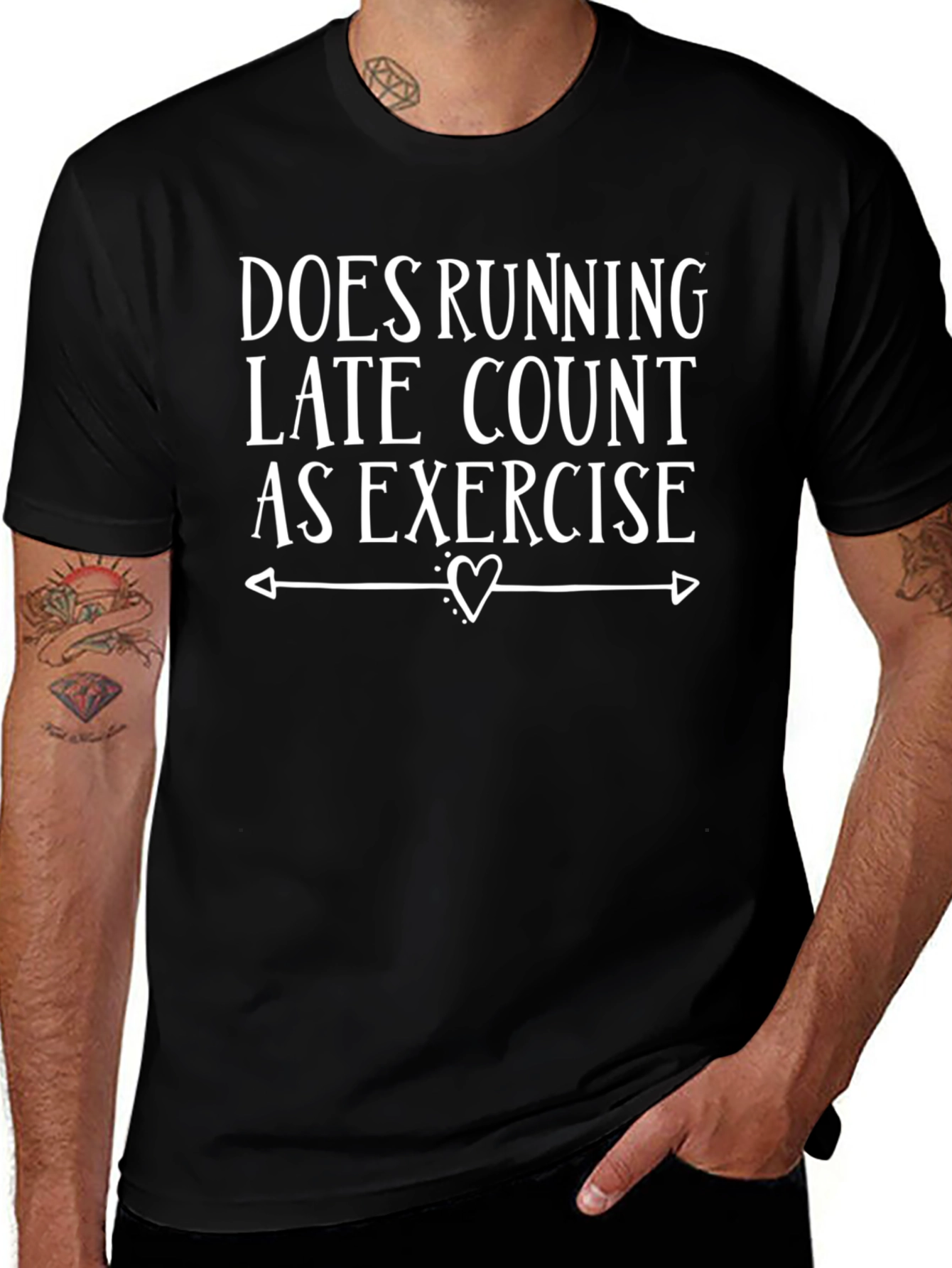 Funny Running Late Exercise Graphic T-Shirt