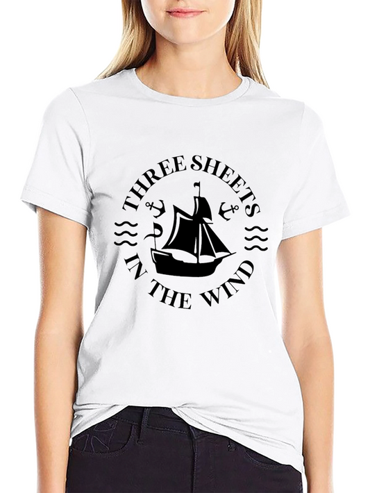 Nautical Black T-Shirt - Three Sheets in the Wind Design