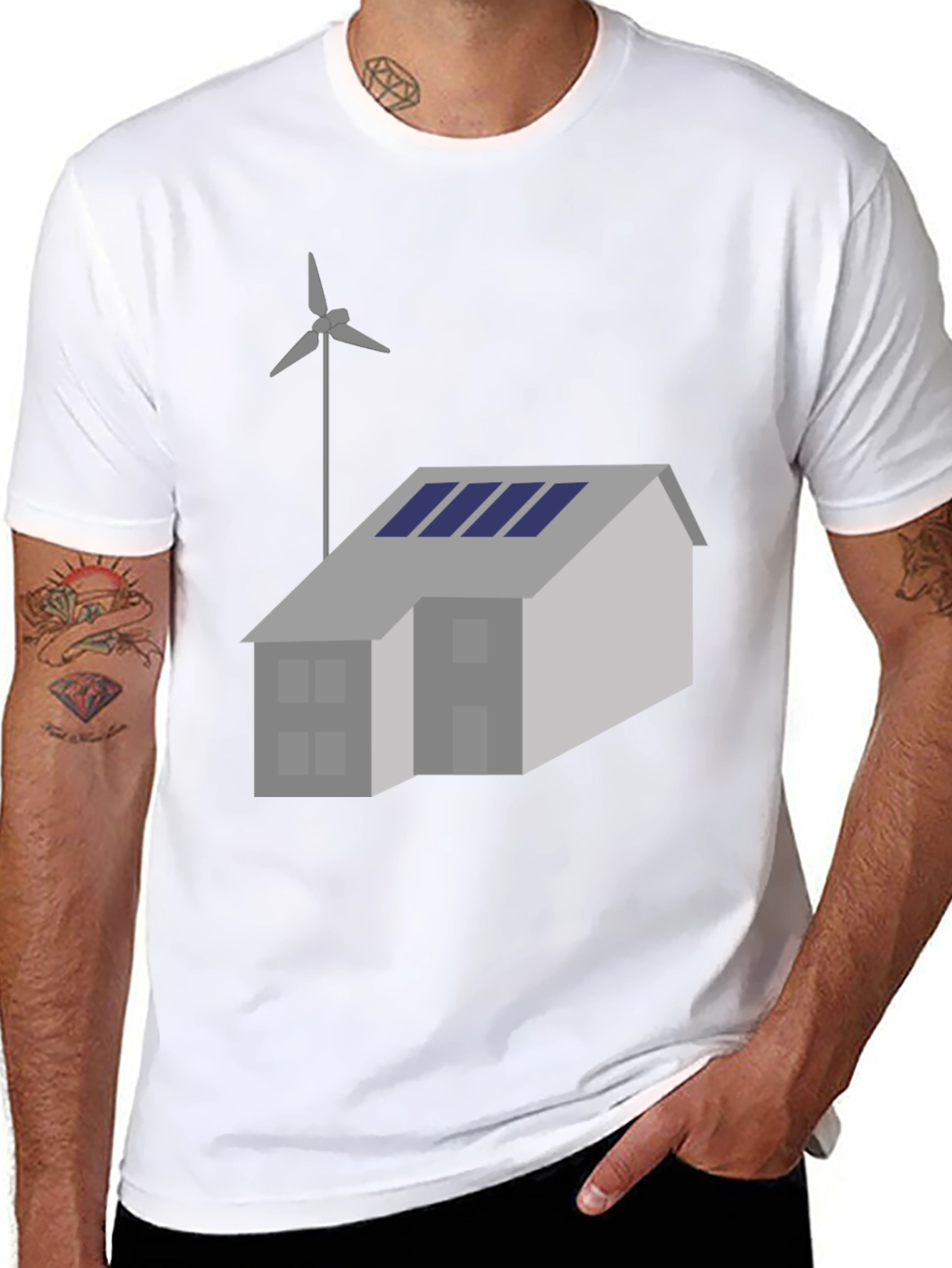 Eco Home T-Shirt: Solar & Wind Powered Living