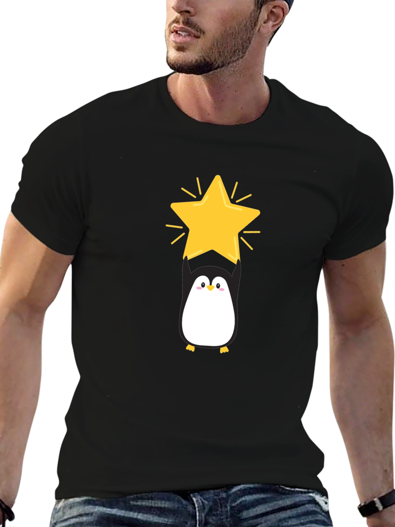 Penguin Star Black T-Shirt