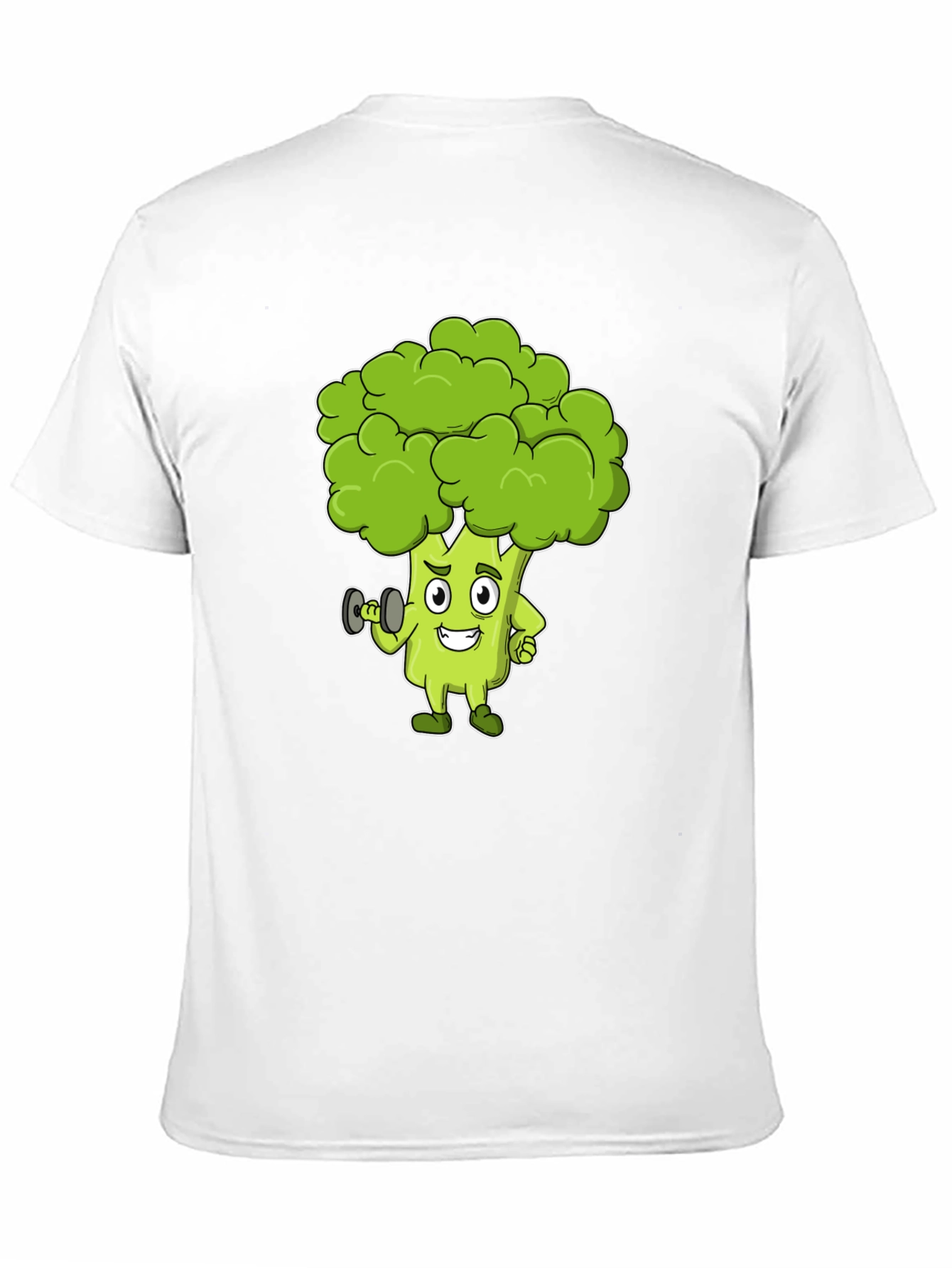 Broccoli Cartoon Graphic Black T-Shirt