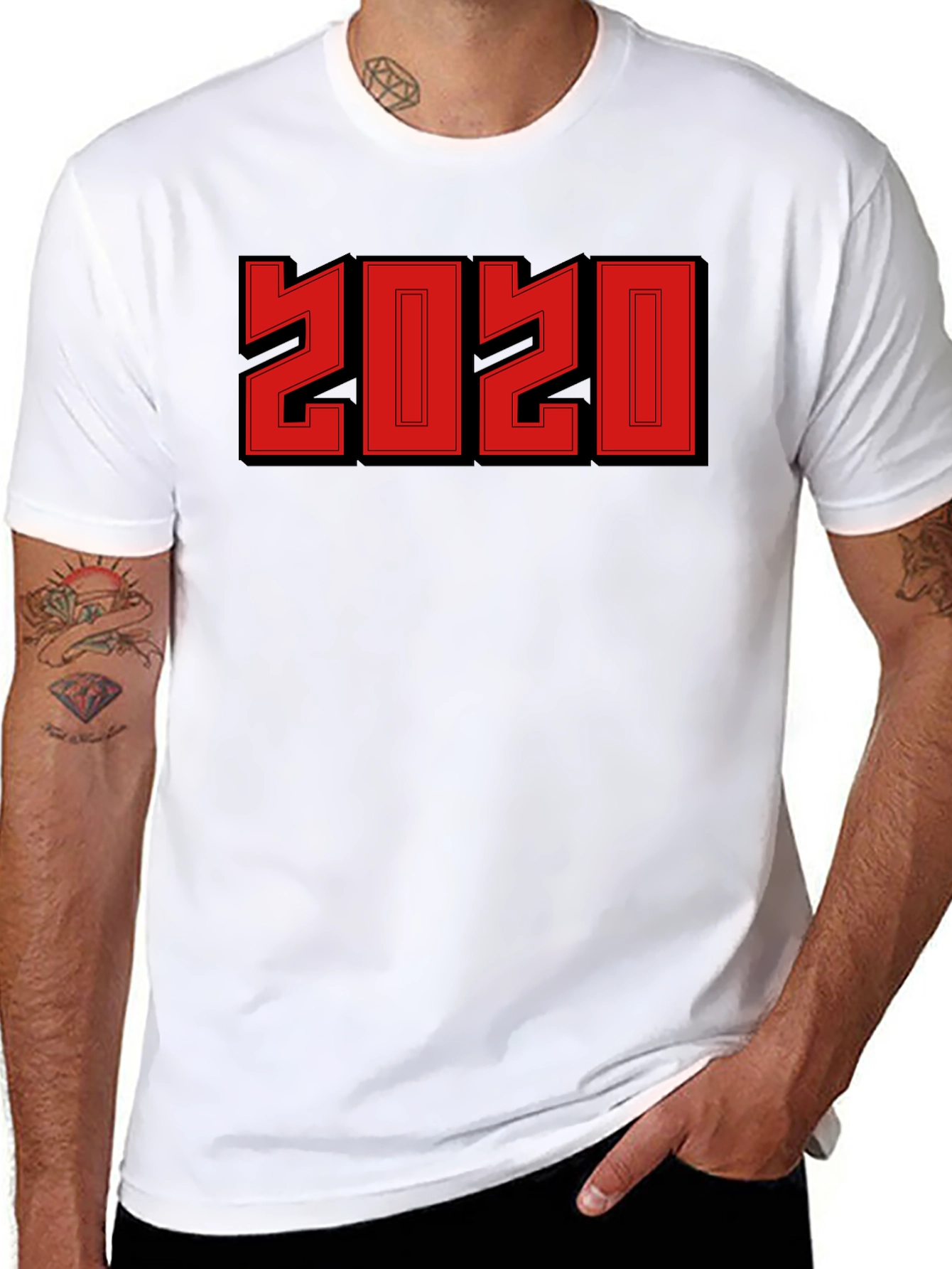 2020 Retro Style Graphic Tee - Black