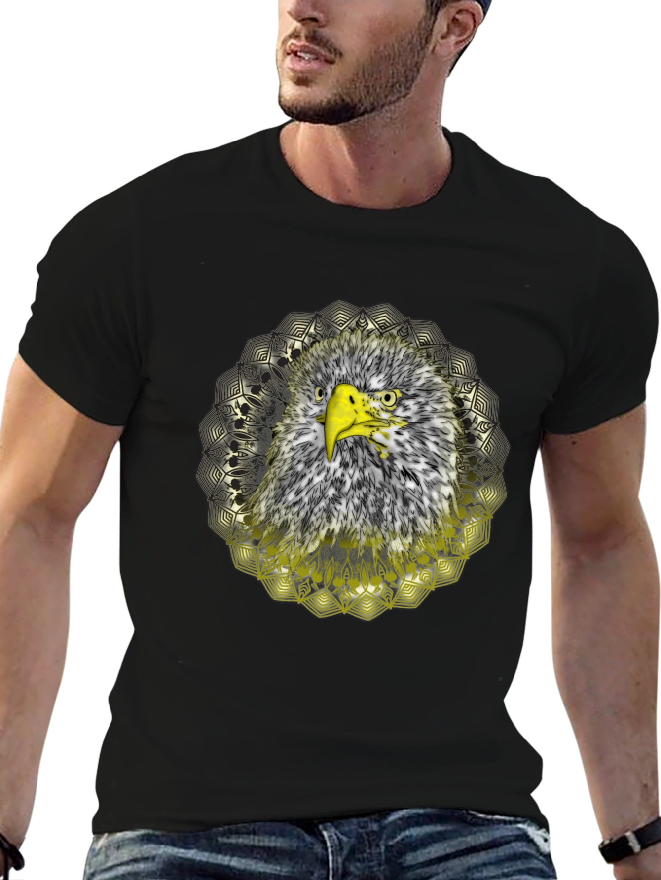 Eagle Mandala Graphic T-Shirt - Cool Bird Design
