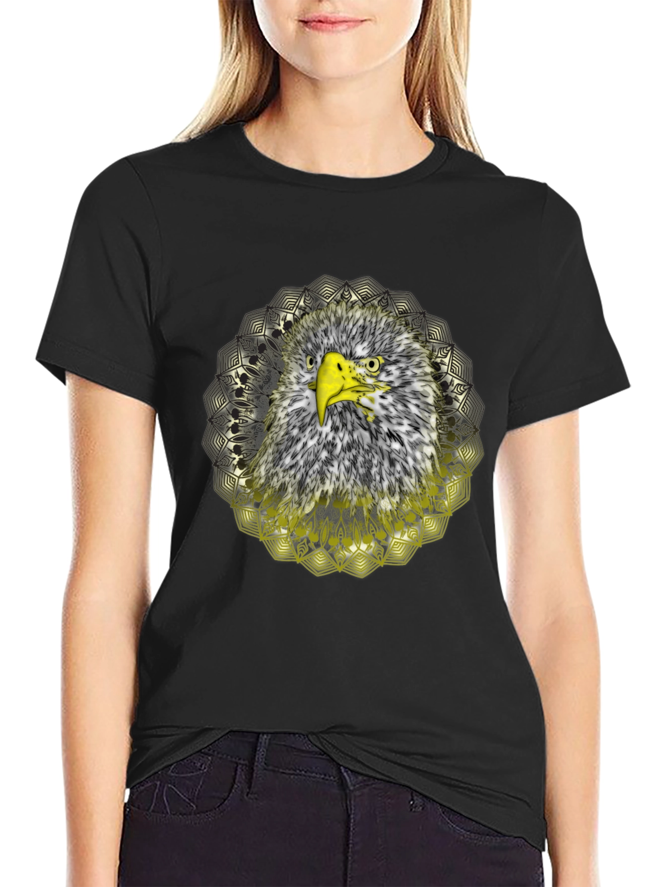 Eagle Mandala Graphic T-Shirt - Cool Bird Design