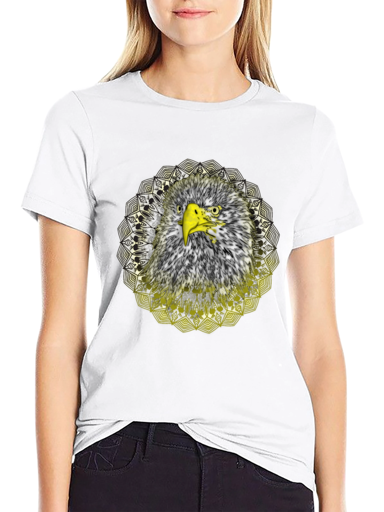 Eagle Mandala Graphic T-Shirt - Cool Bird Design