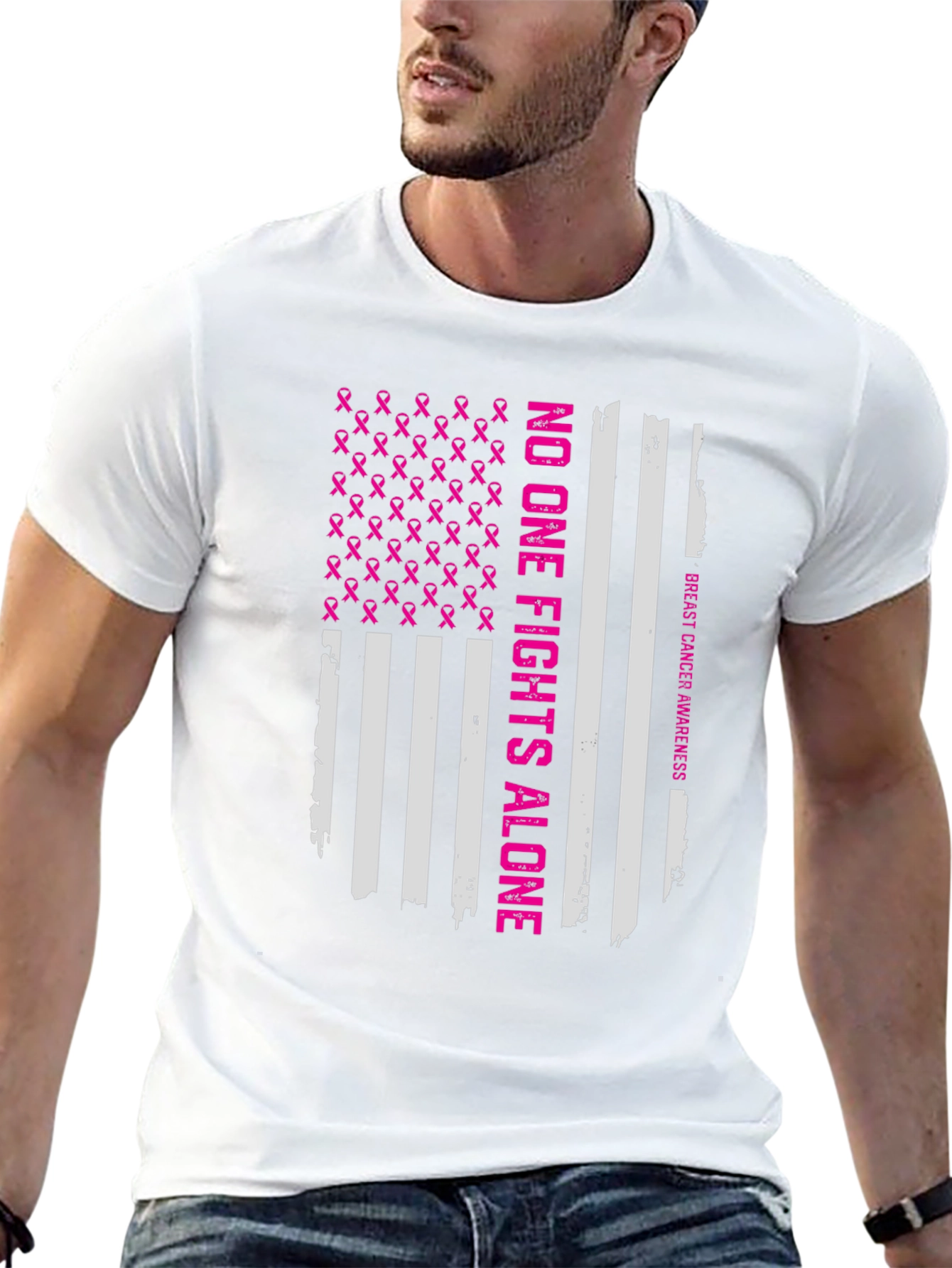 Breast Cancer Awareness Flag T-Shirt