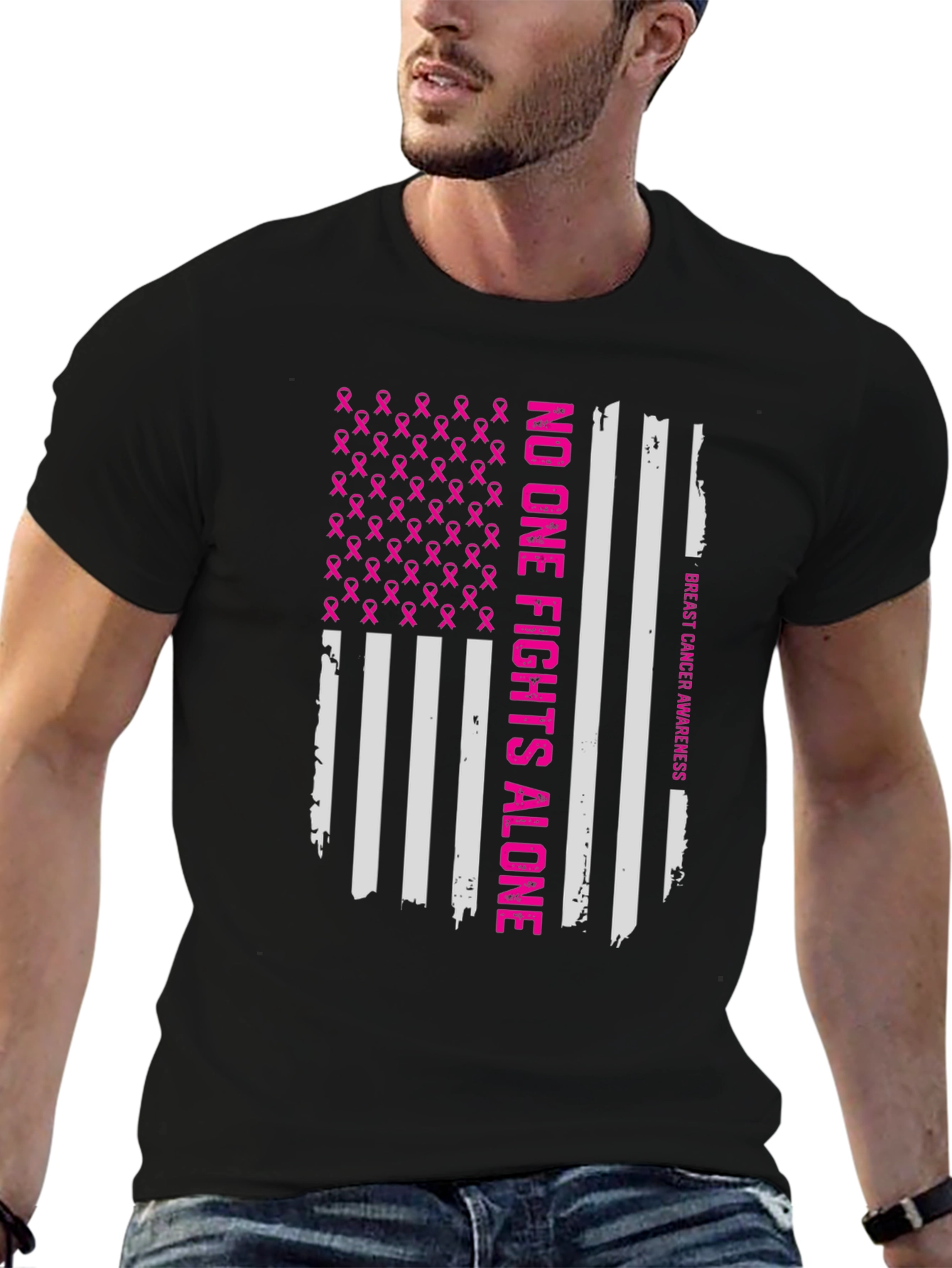 Breast Cancer Awareness Flag T-Shirt