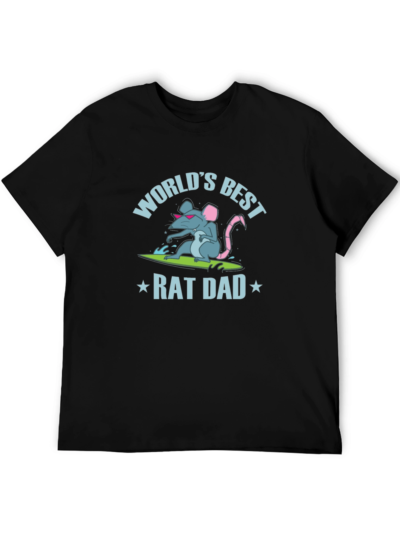 Worlds Best Rat Dad Graphic Tee - Black