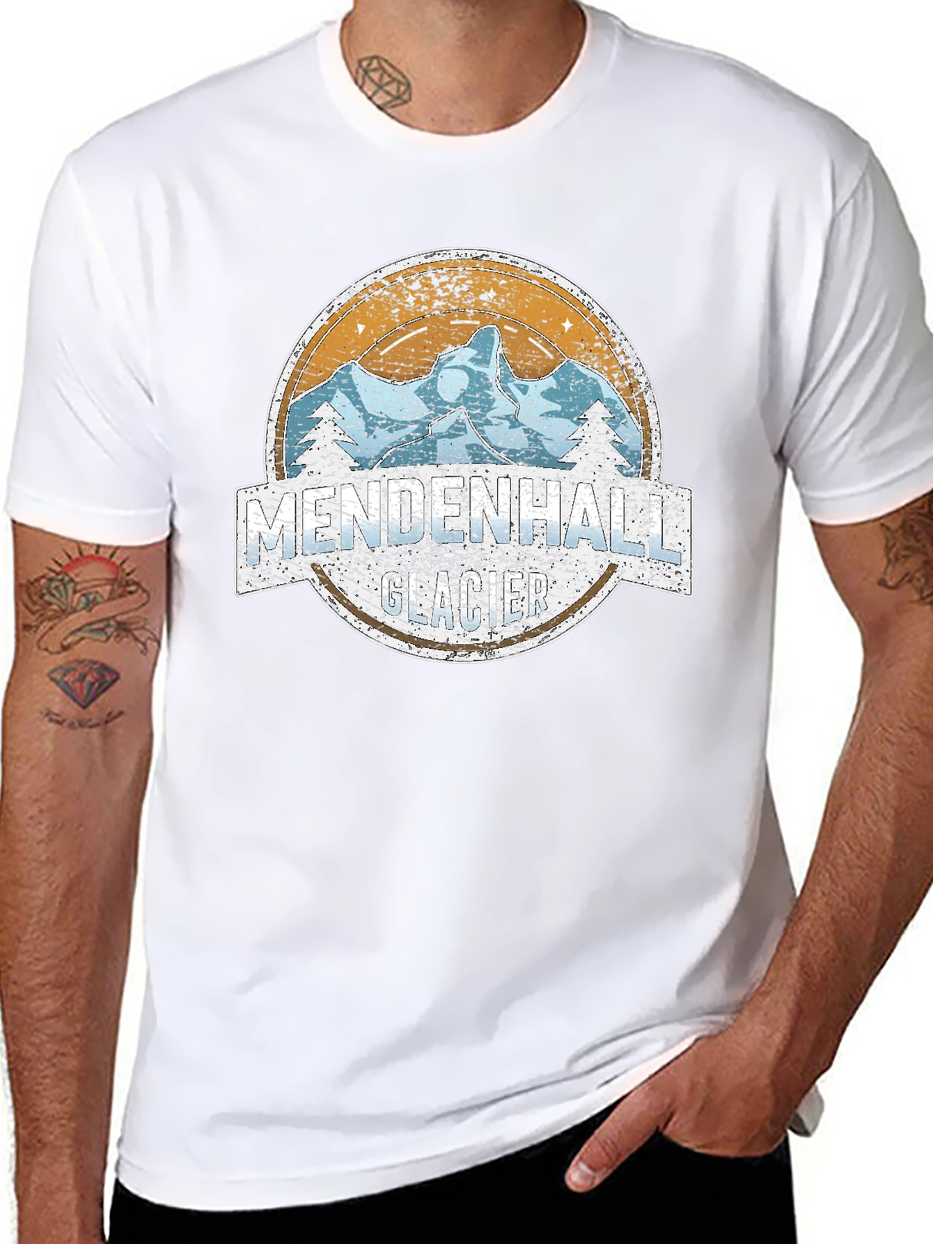 Mendenhall Glacier T-Shirt - Retro Mountain Design