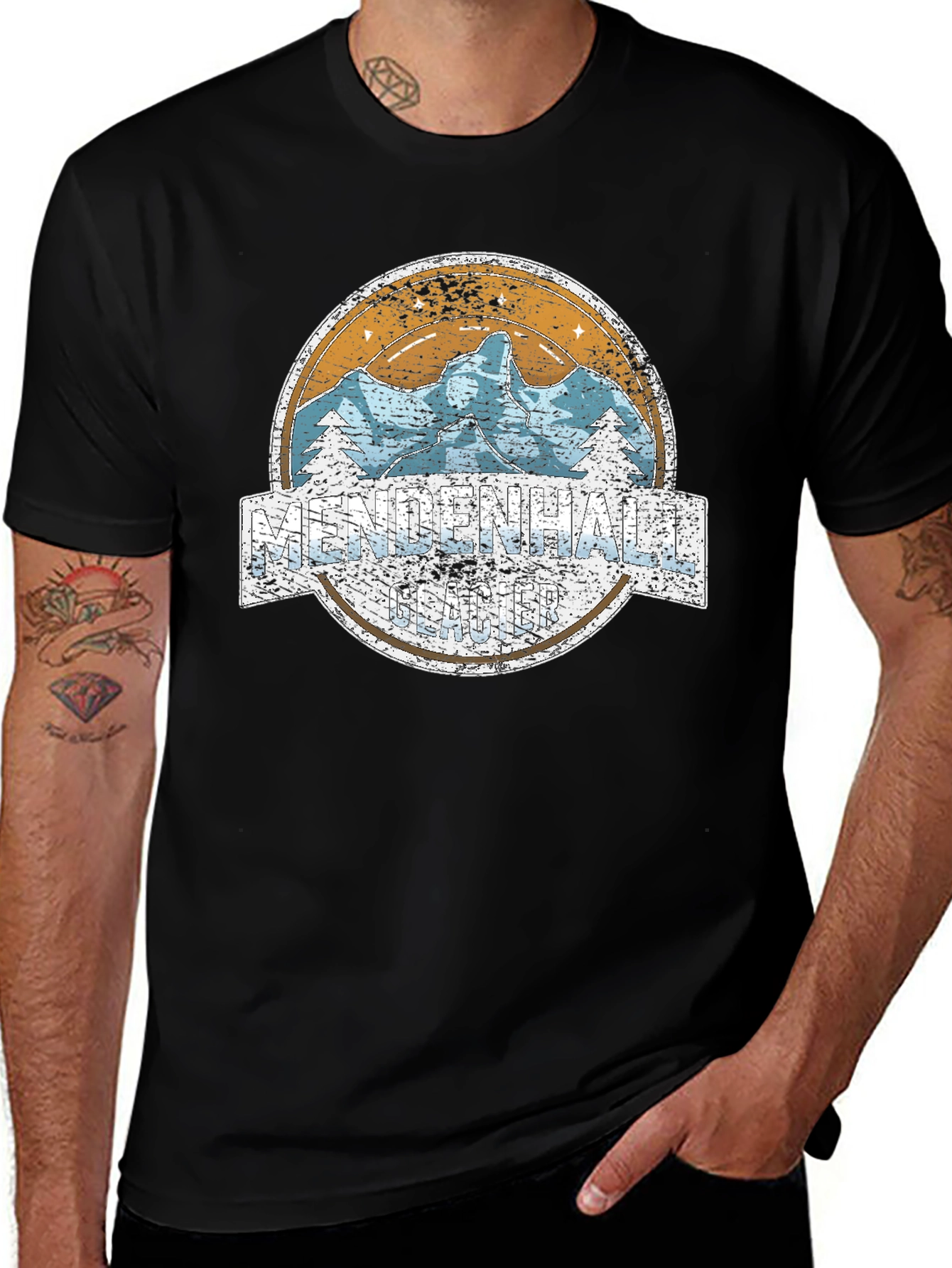 Mendenhall Glacier T-Shirt - Retro Mountain Design