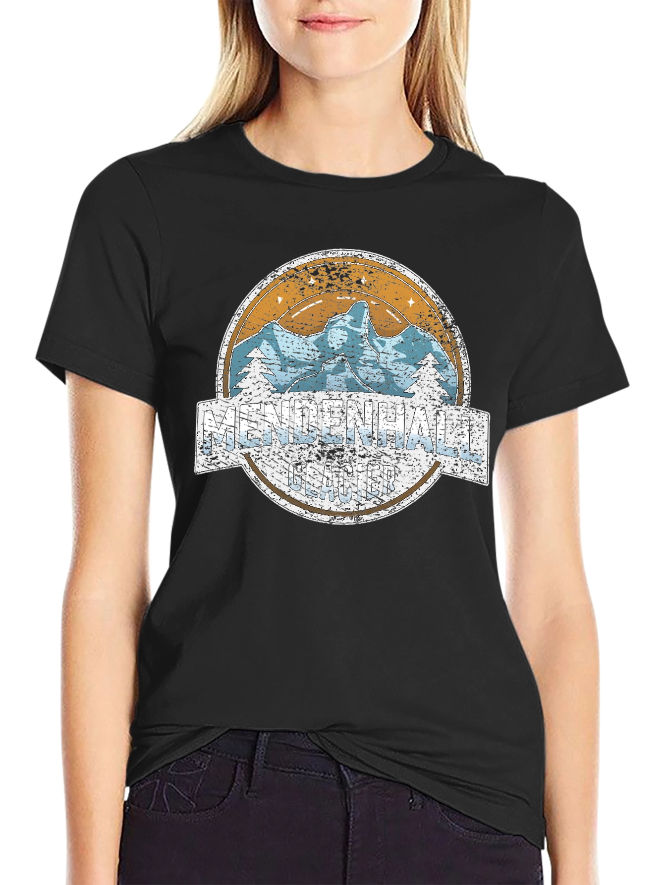 Mendenhall Glacier T-Shirt - Retro Mountain Design